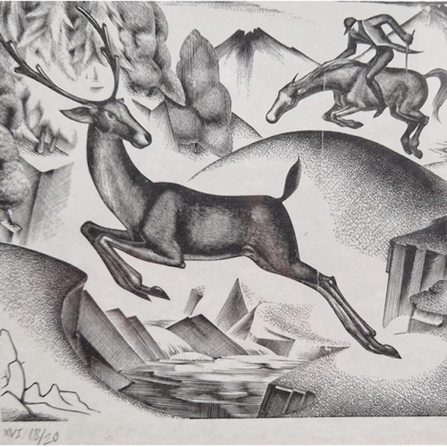 AFTER AGNES MILLER PARKER. A Deer Hunt; A Big Cat; and Two F...