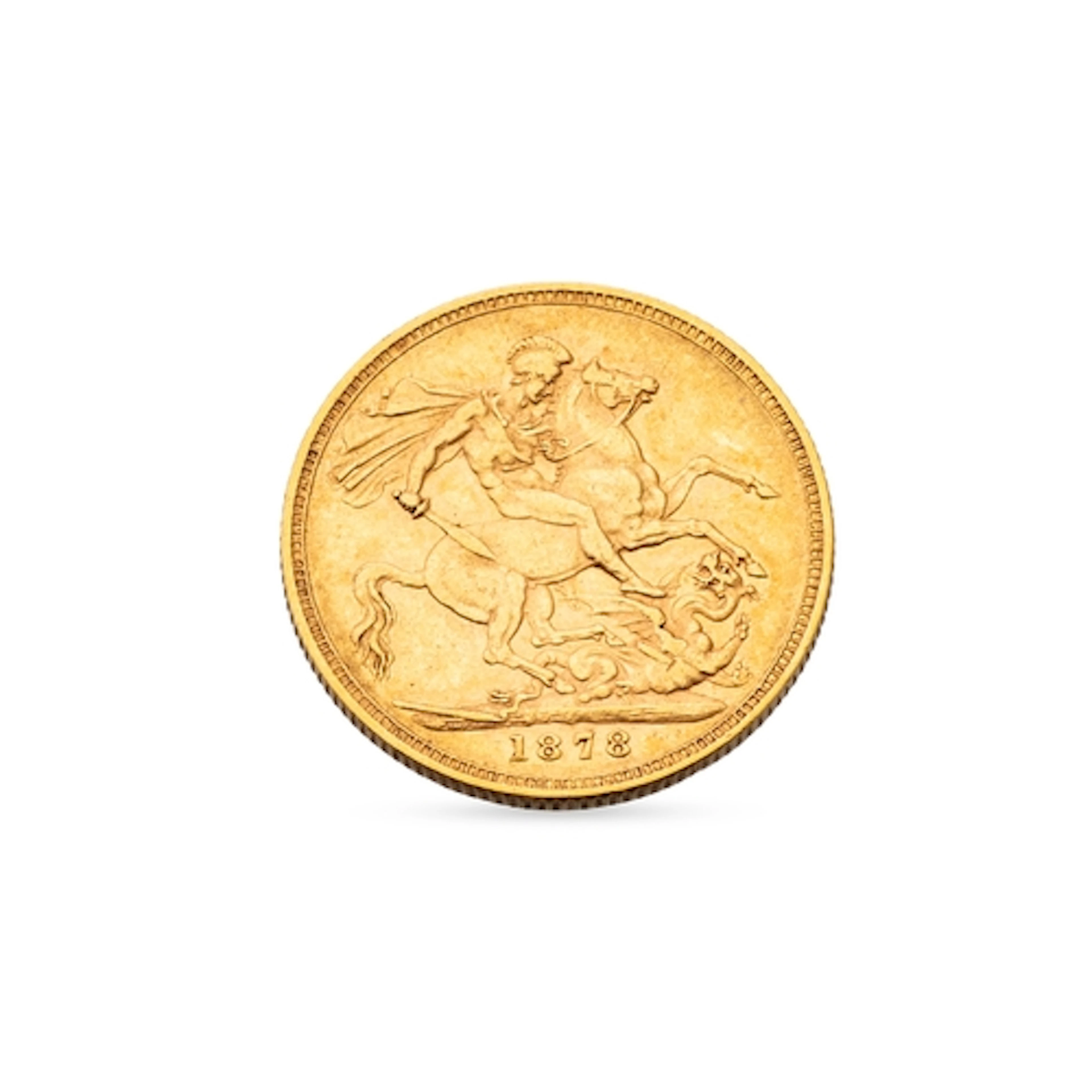AN 1878 GOLD FULL SOVEREIGN ENGLISH, young head, 8 g. 22ct.