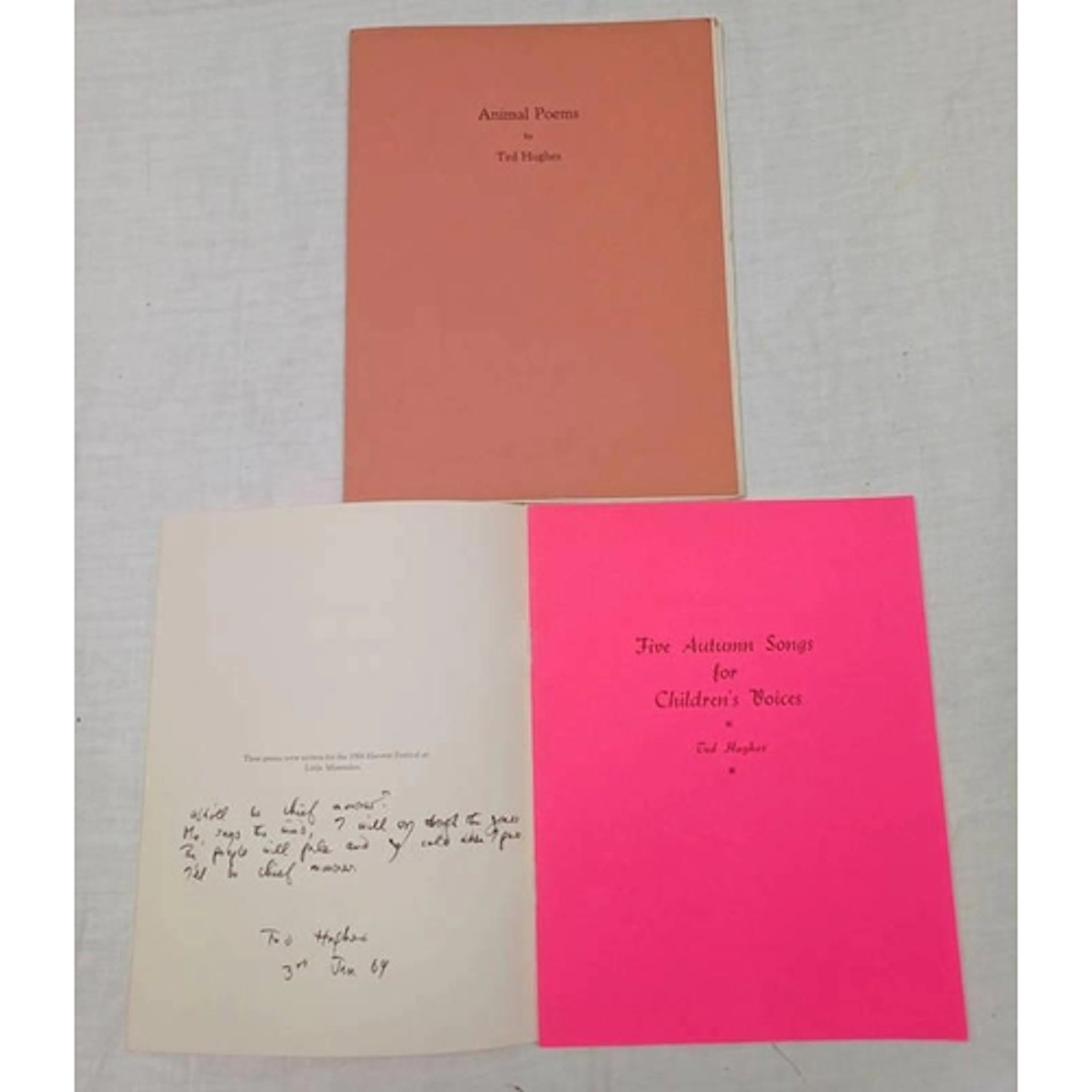 ANIMAL POEMS BY TED HUGHES - 1967, FIVE AUTUMN SONGS FOR CHI...