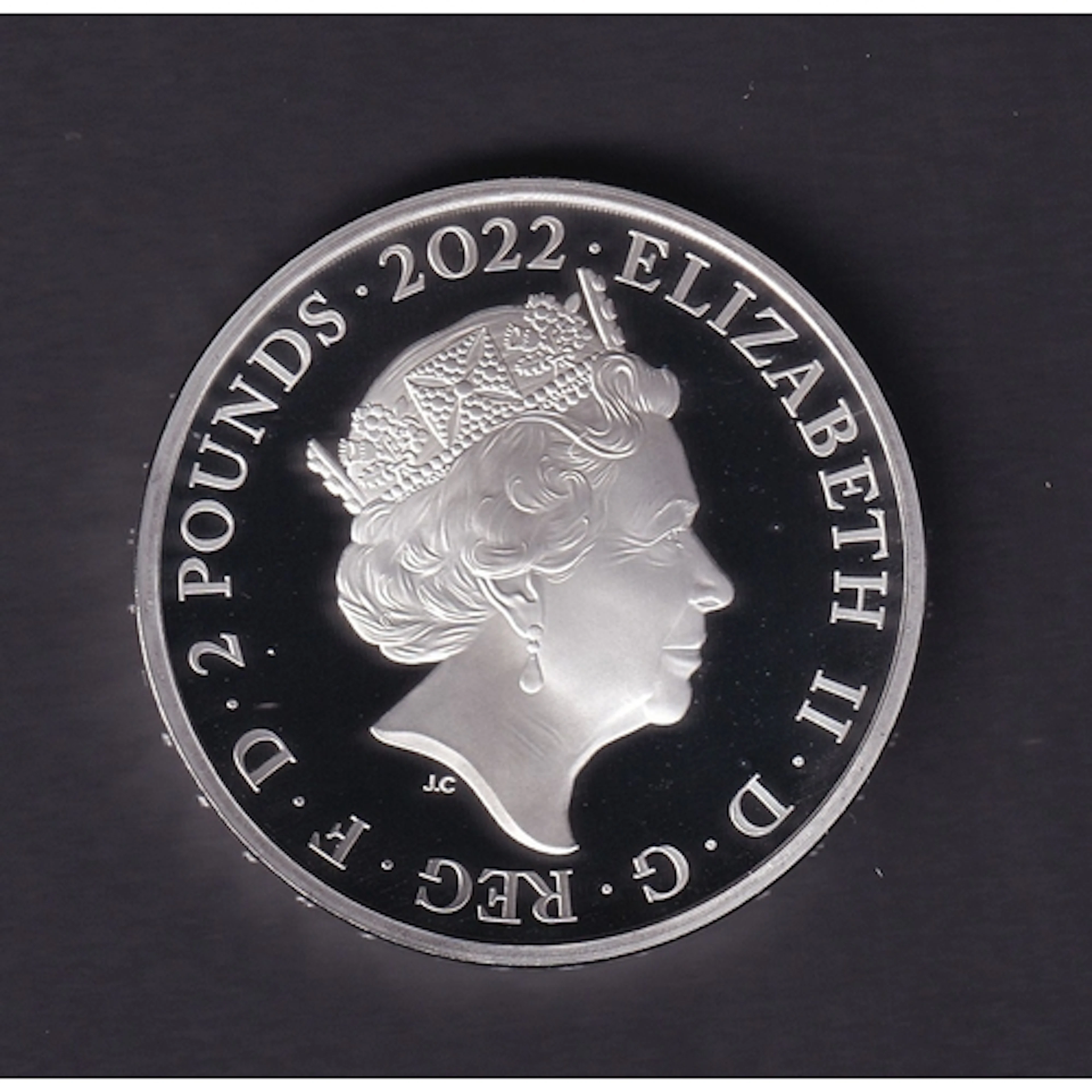 2022 UK Queen Elizabeth II silver proof £2 1oz coin, Hogwart...