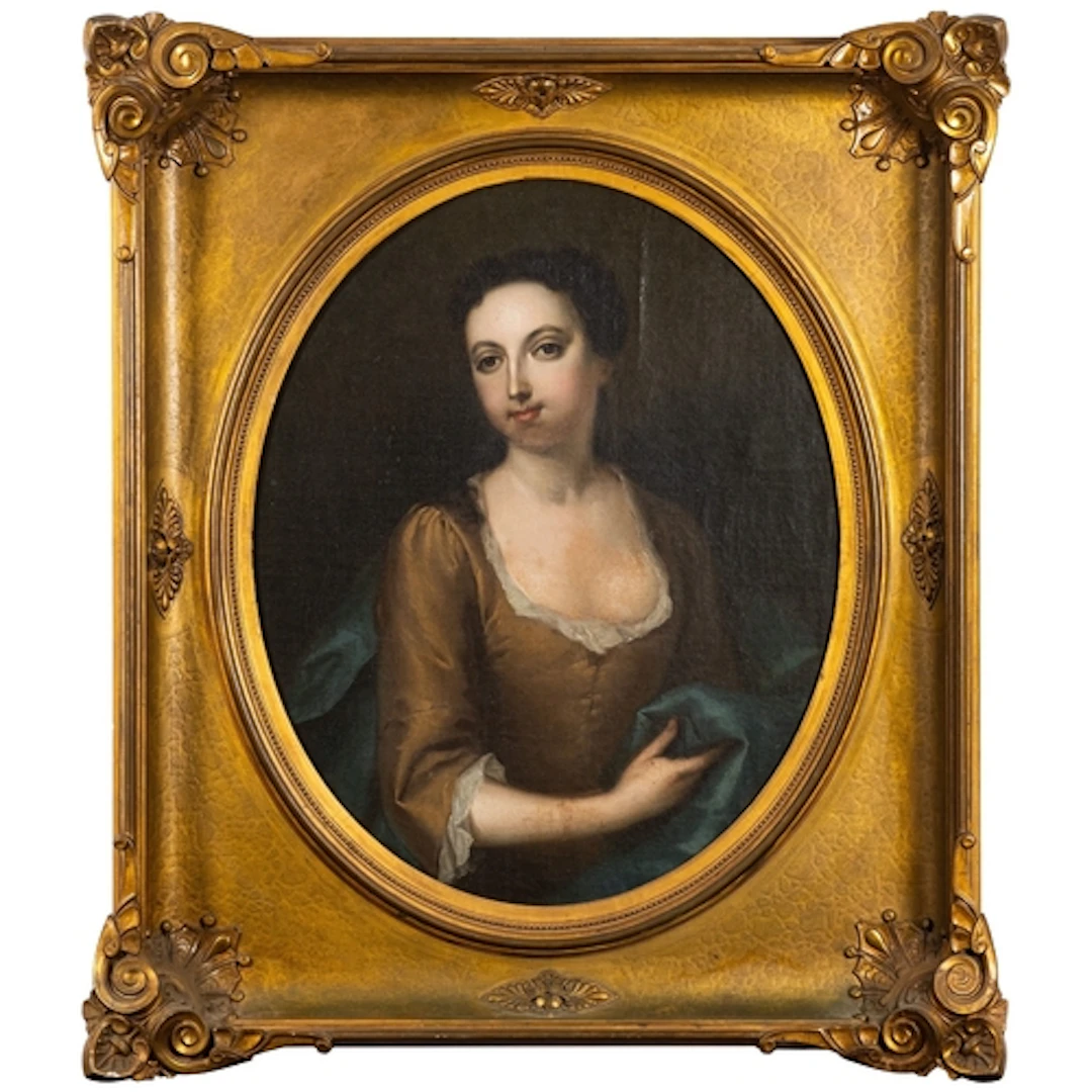 18th Century British school - Portrait study of a lady in y...