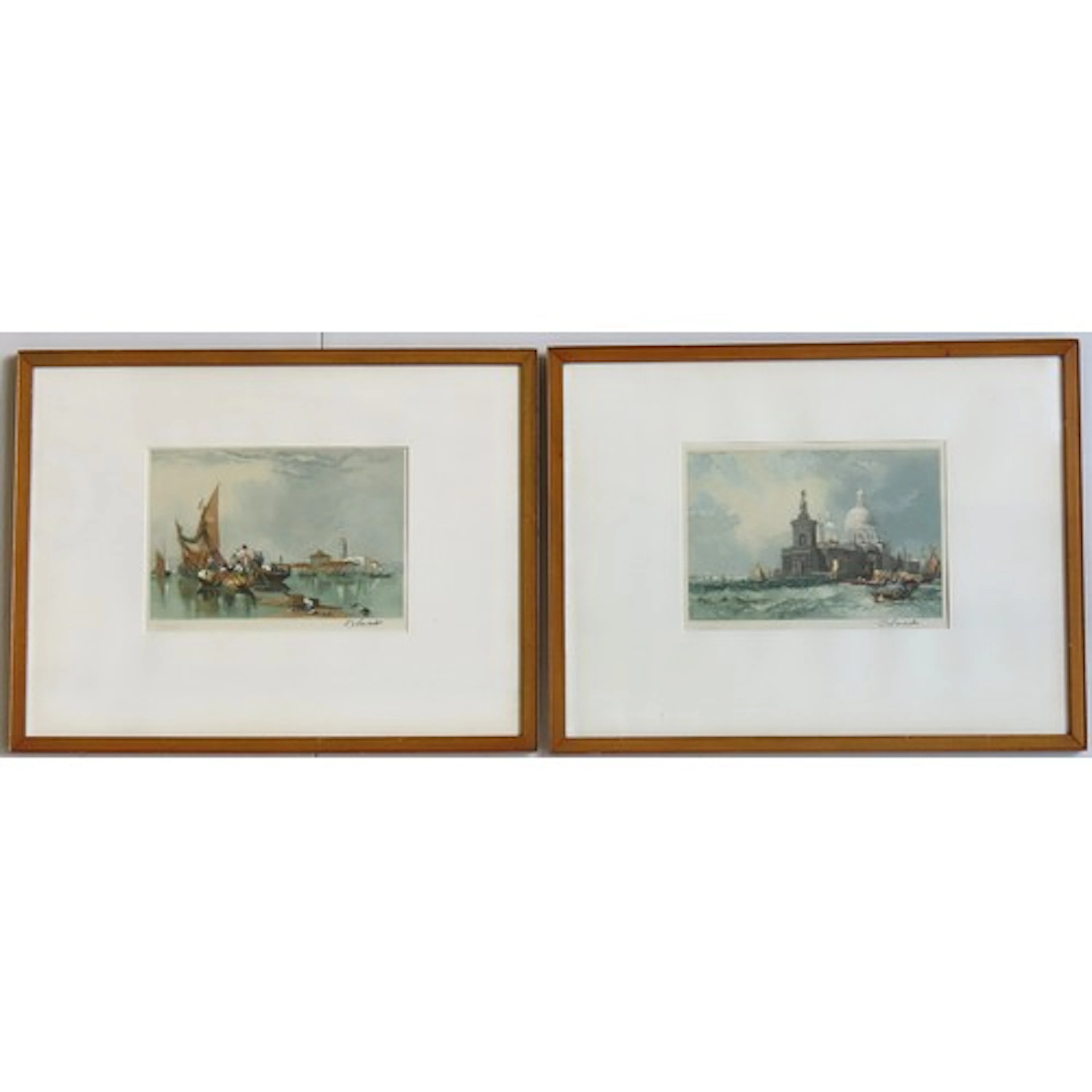 DOUGLAS ION SMART (British, 1879-1970) TWO VENETIAN SCENE ME...