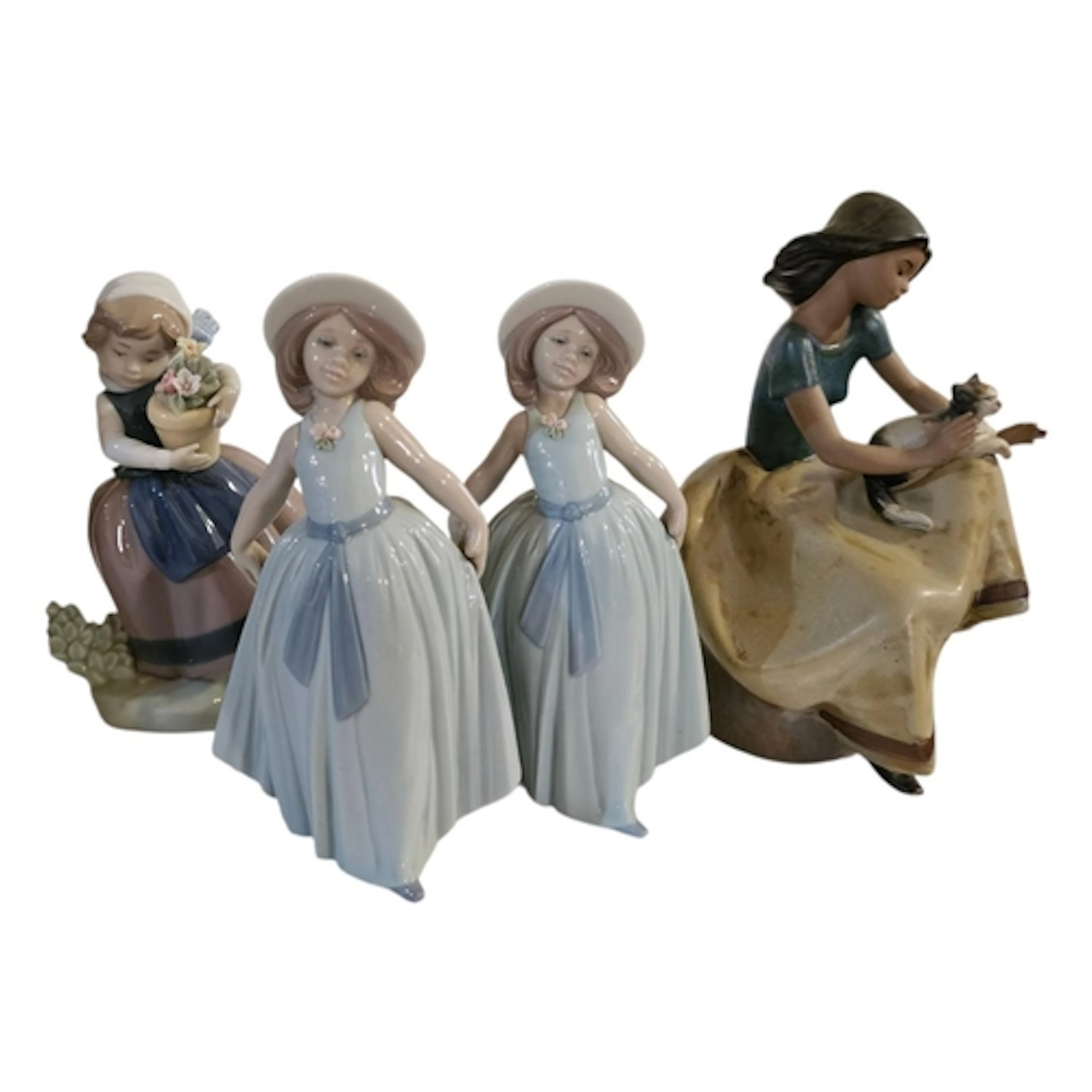 LLADRO, A COLLECTION OF VINTAGE PORCELAIN FIGURES To include...