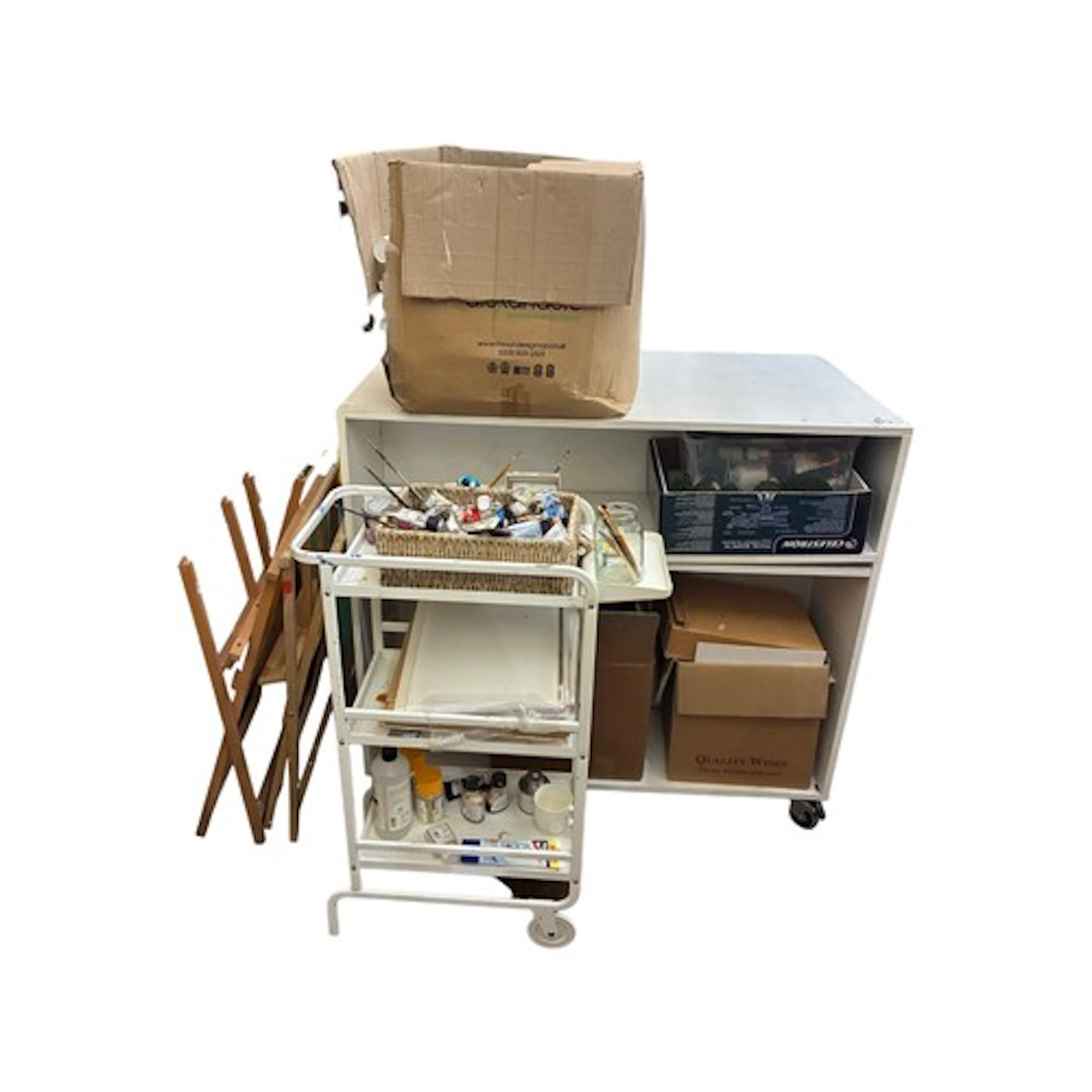 ART MATERIALS: A large studio collection of art materials, t...