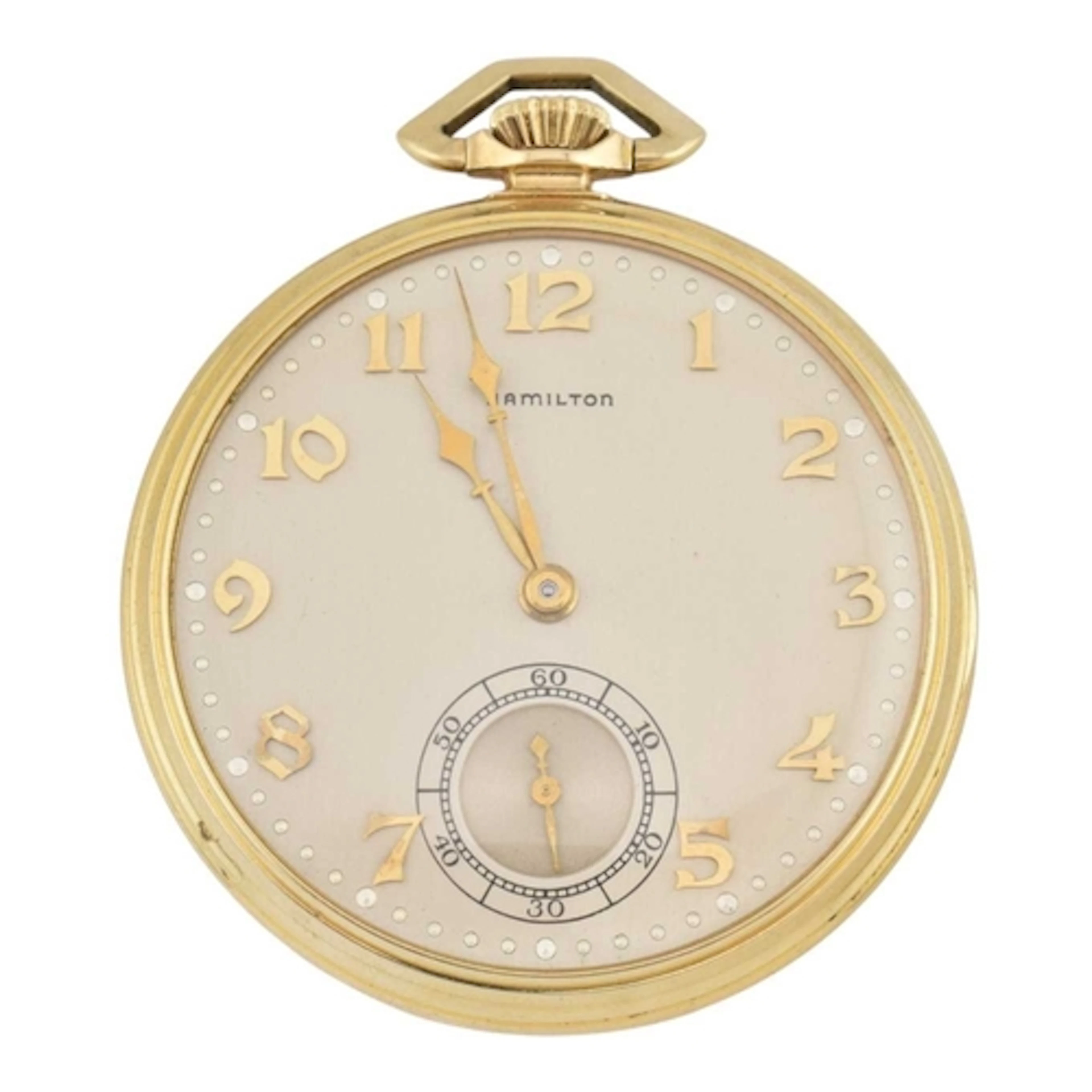 An Art Deco 14ct gold Hamilton Watch Company open face pocke...