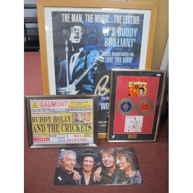 Four Wall Hangings, to include Elvis Presley Golden Records ...