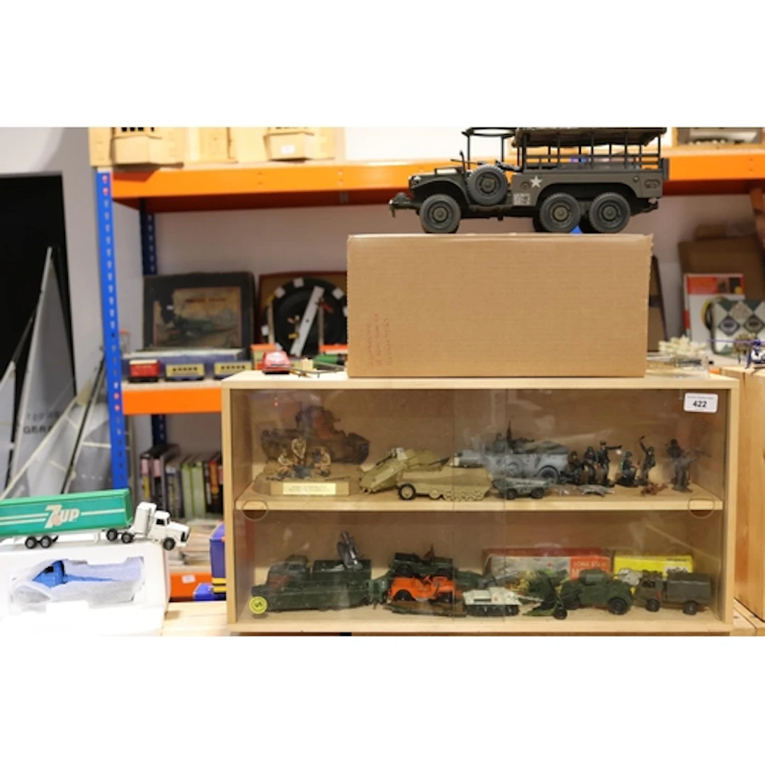 Ikea sliding door wall display case containing diecast model...