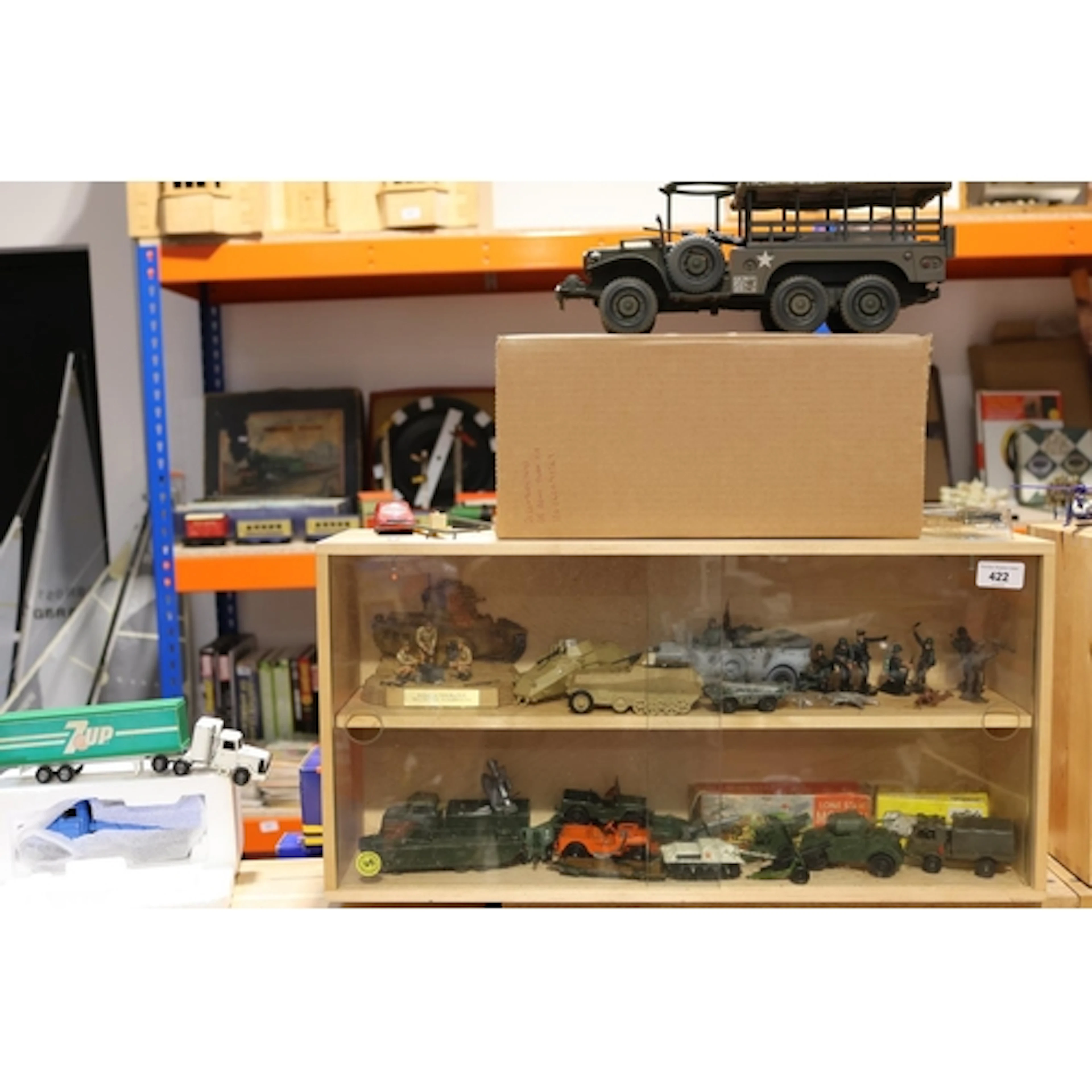 Ikea sliding door wall display case containing diecast model...