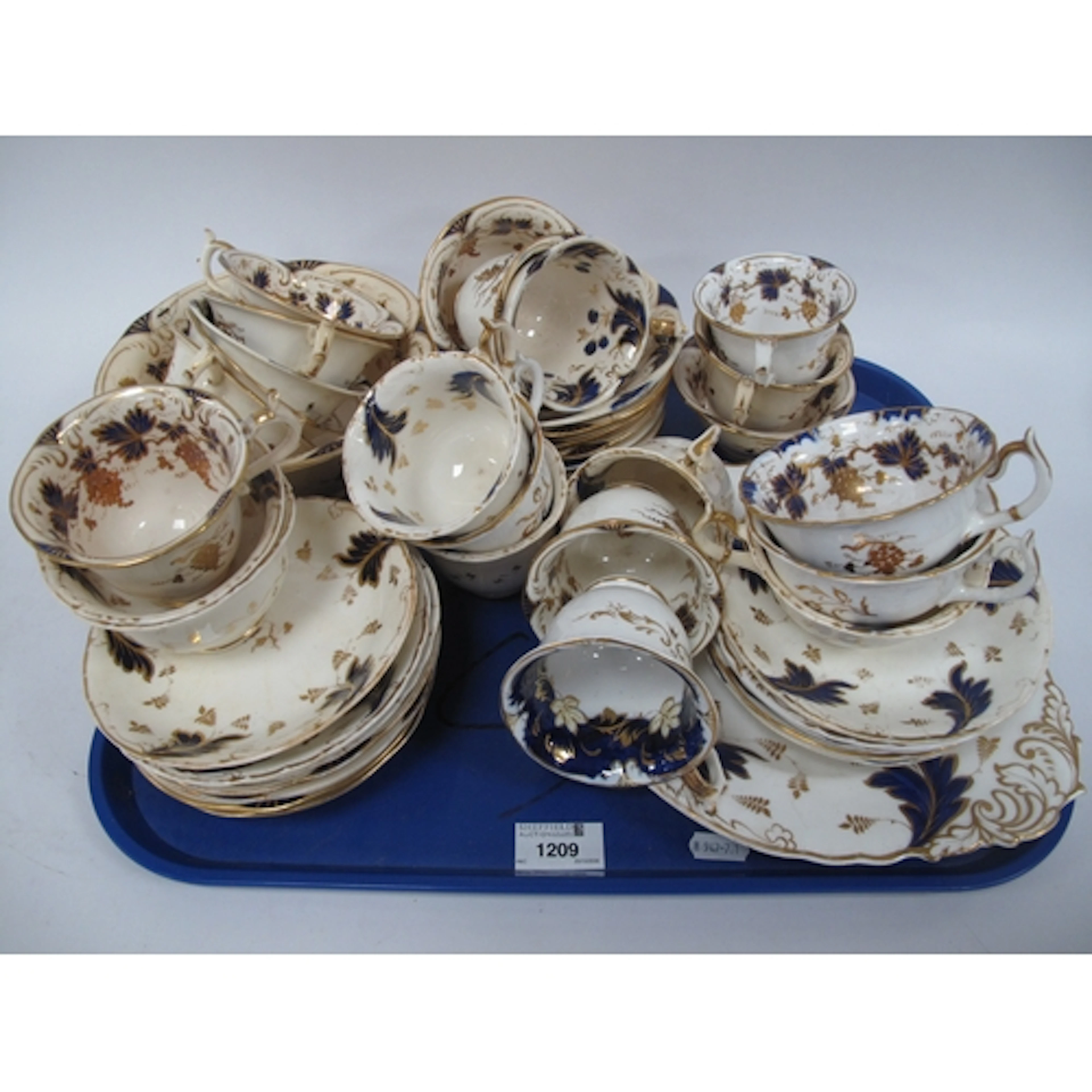XIX Century Rockingham and Other Pottery, vine decoration in...