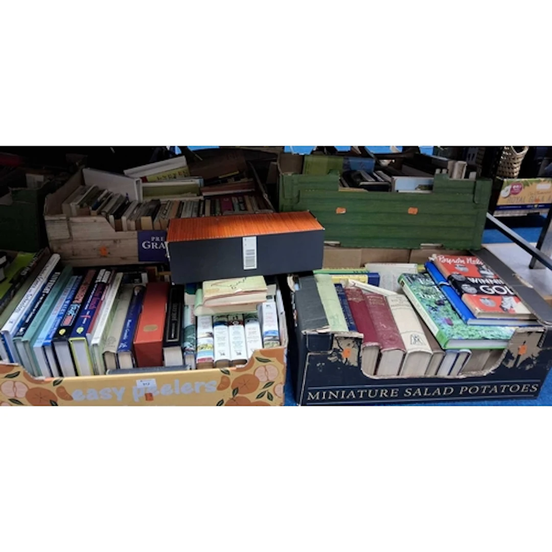 SIX BOXES AND LOOSE BOOKS AND MAPS, approximately one hundre...