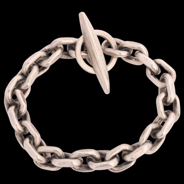 A heavy Danish sterling silver anchor cable link chain brace...