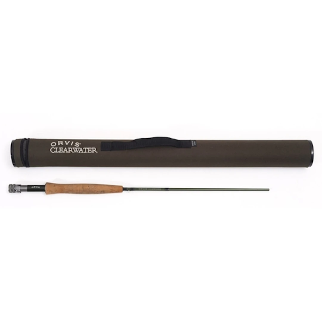 An Orvis Clearwater 763 four piece fly fishing rod. Of alloy...