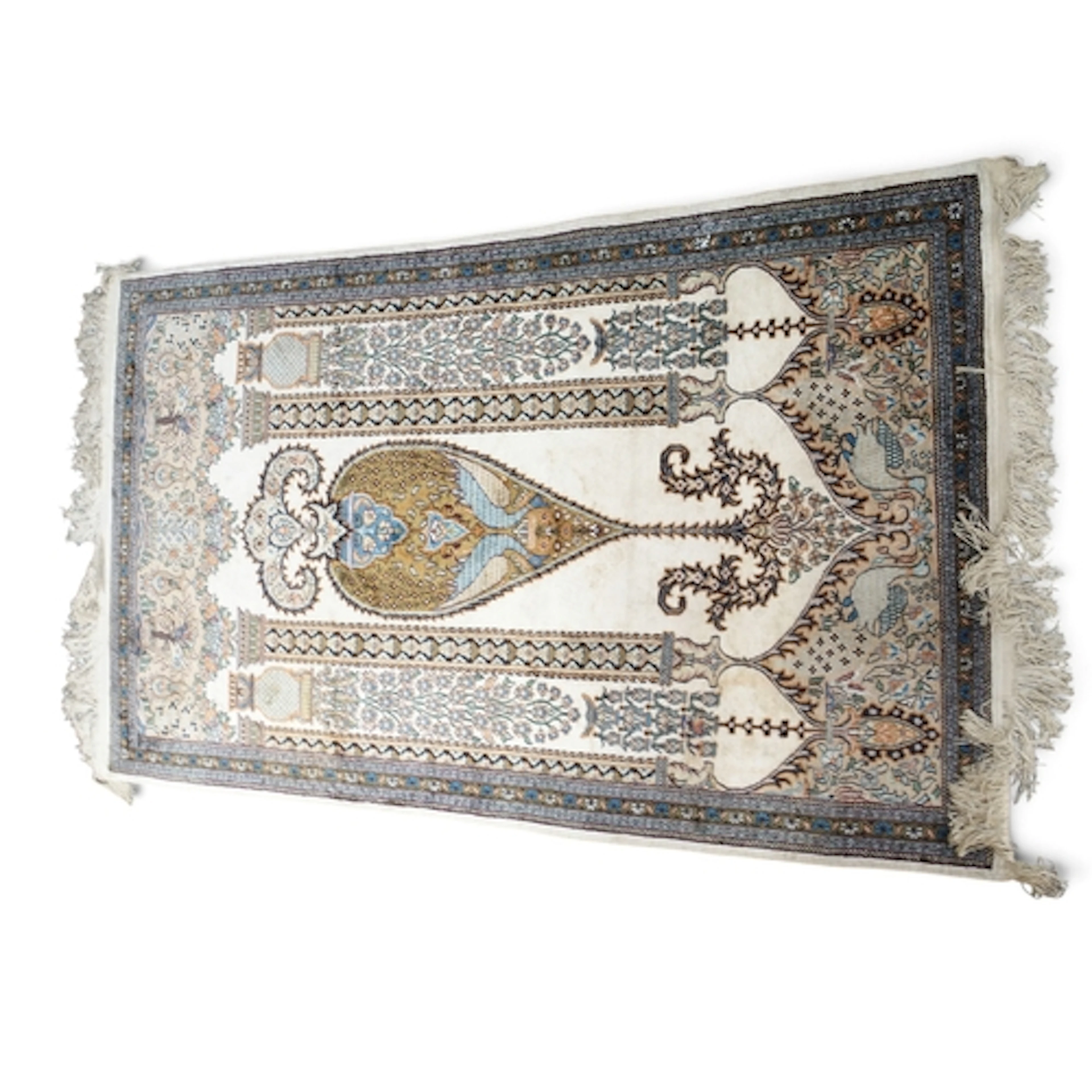 A lot comprising an ivory ground Jaipur style rug with teard...