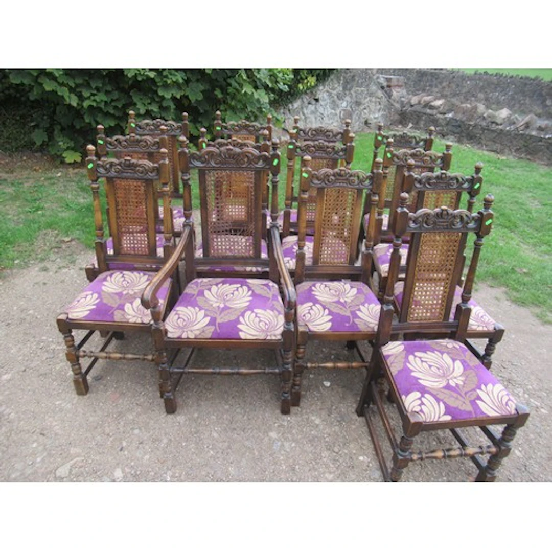 A set of 13 (12+1) antique 17th century design Dining Chai...