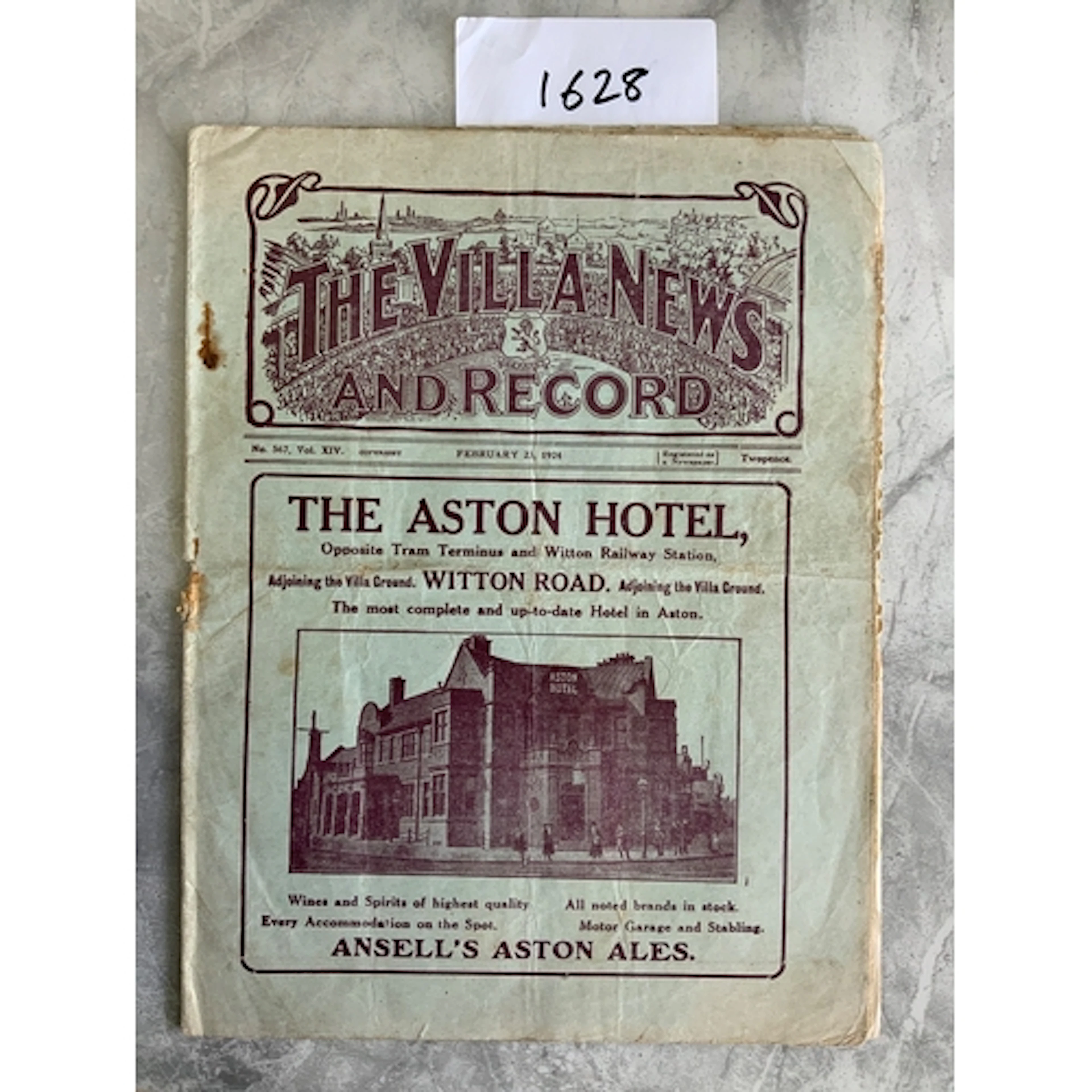 1923 - 1924 Aston Villa v Leeds United Football Programme: F...