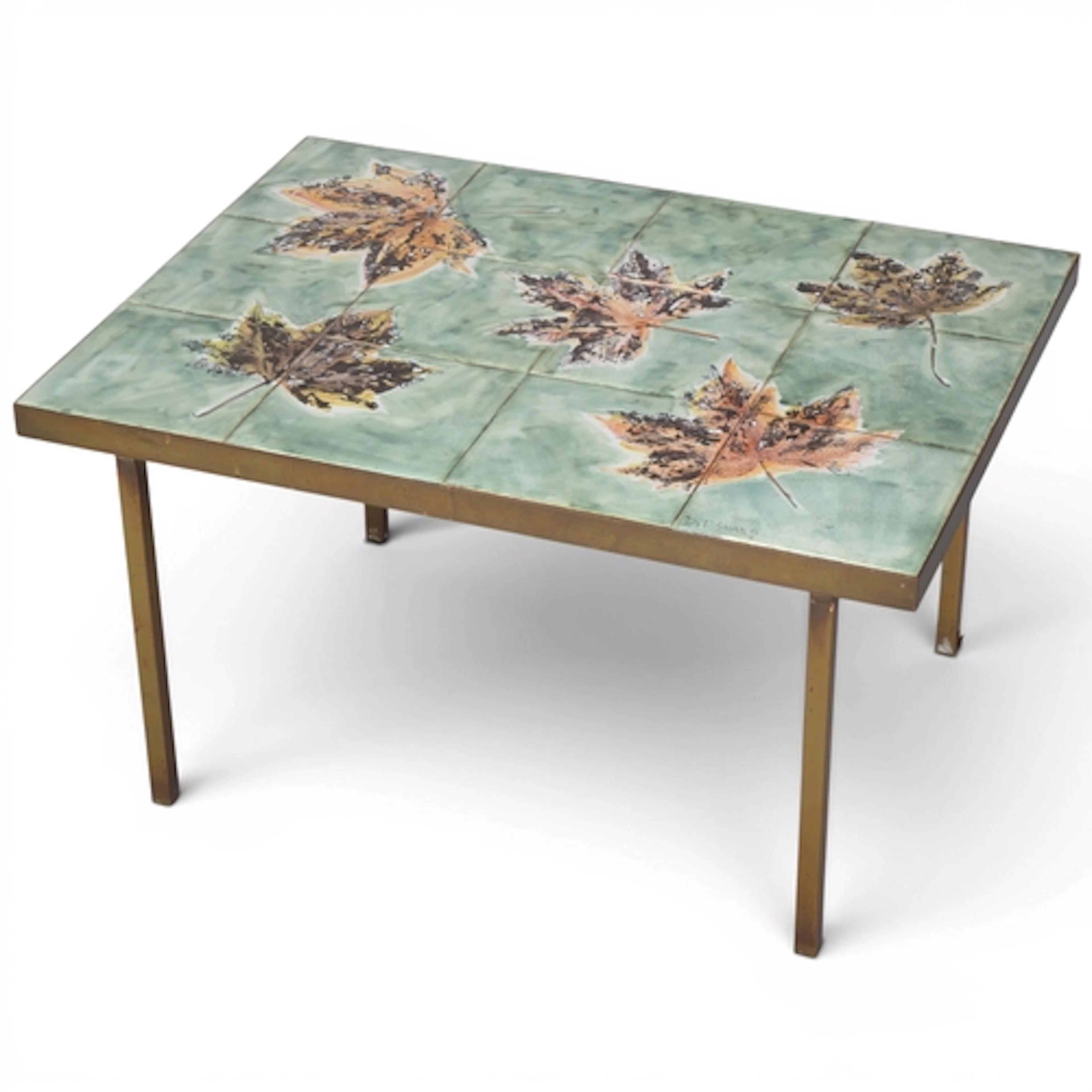 DAVID SHARP for Rye Pottery, a mid-century tile top table, w...