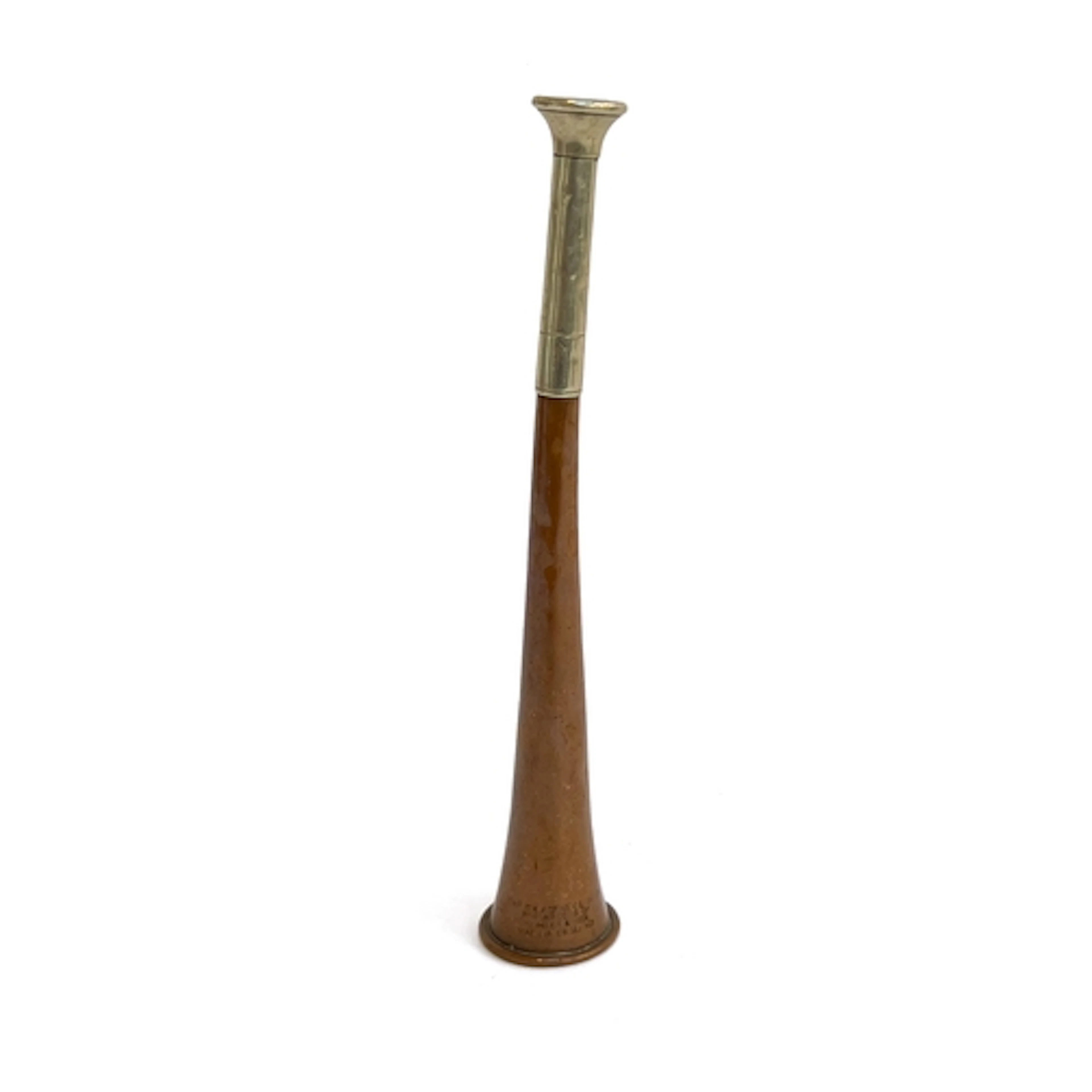 A copper and nickel hunting horn by Swaine & Adeney London, ...
