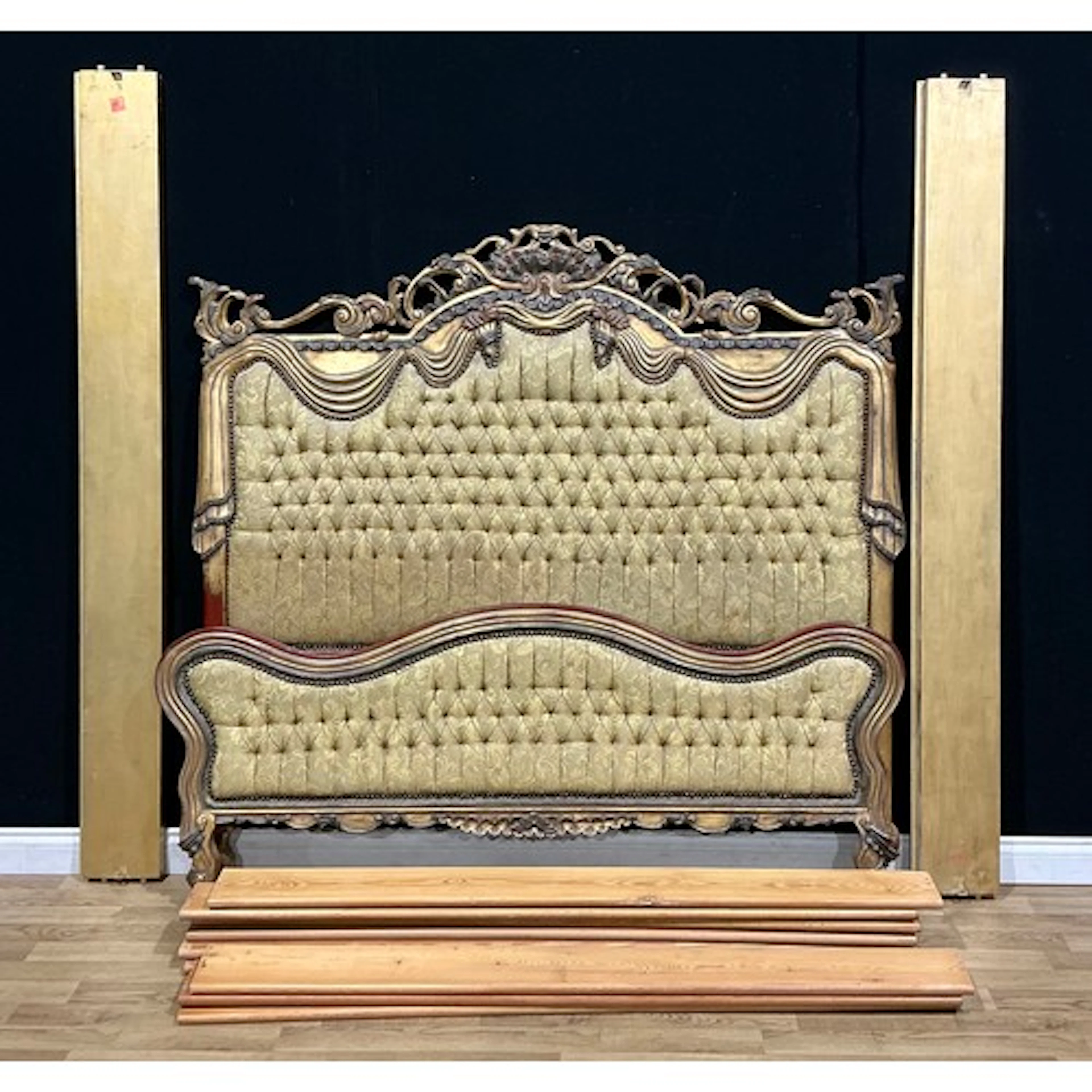 A contemporary Baroque style bed frame, the headboard 166cm ...