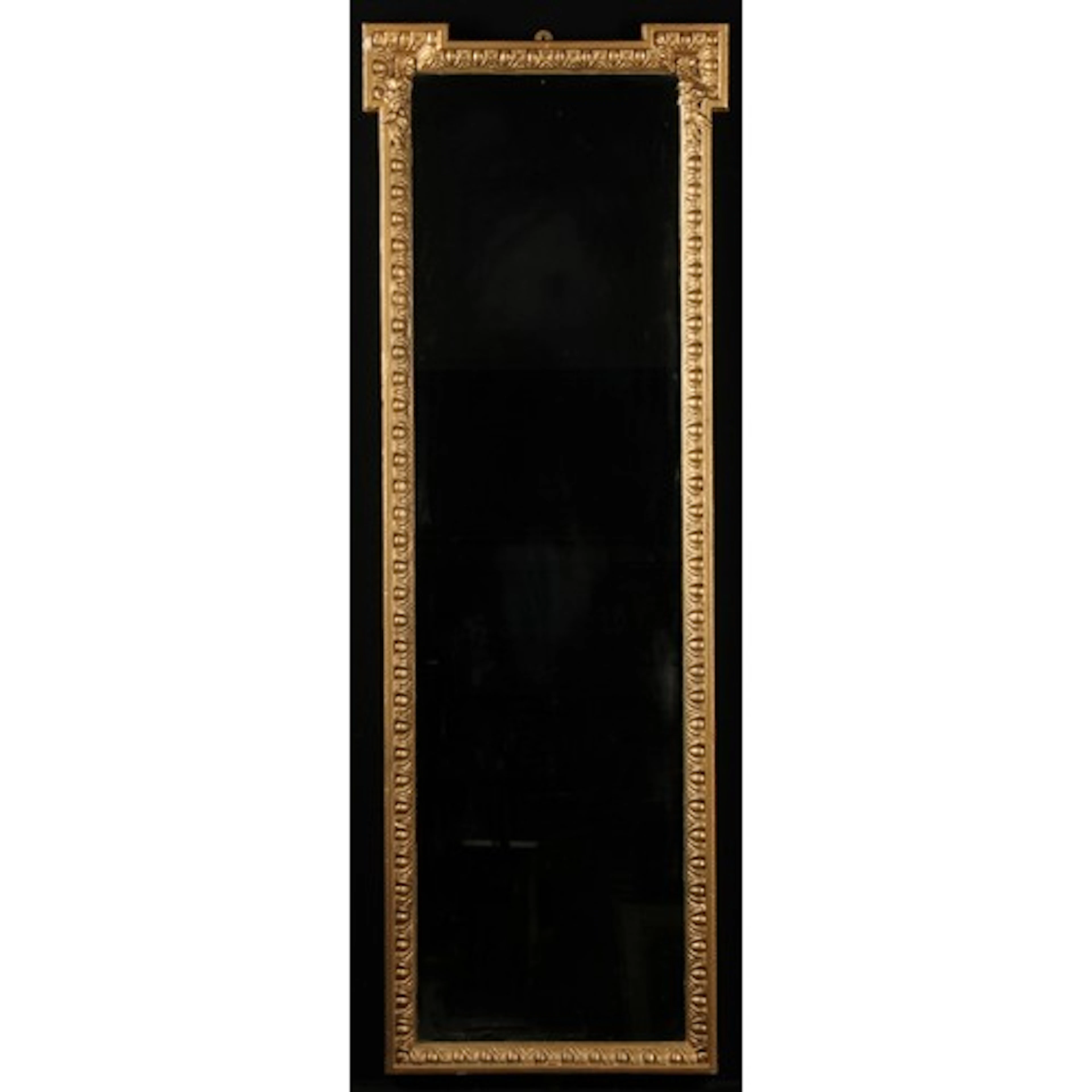 An early 20th century giltwood and gesso pier glass, rectang...