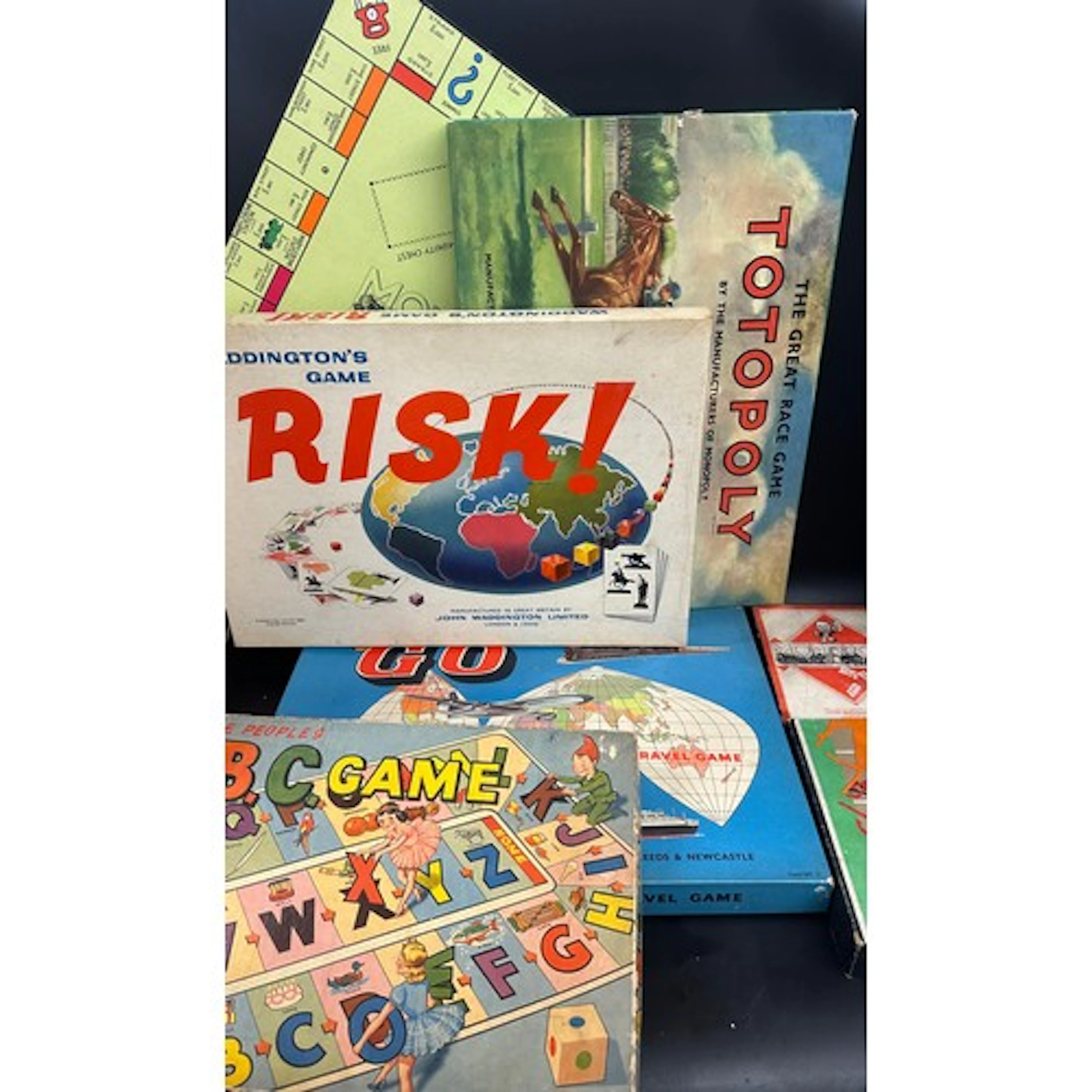 Six 1950s/1960s board games, all in original boxes and to in...
