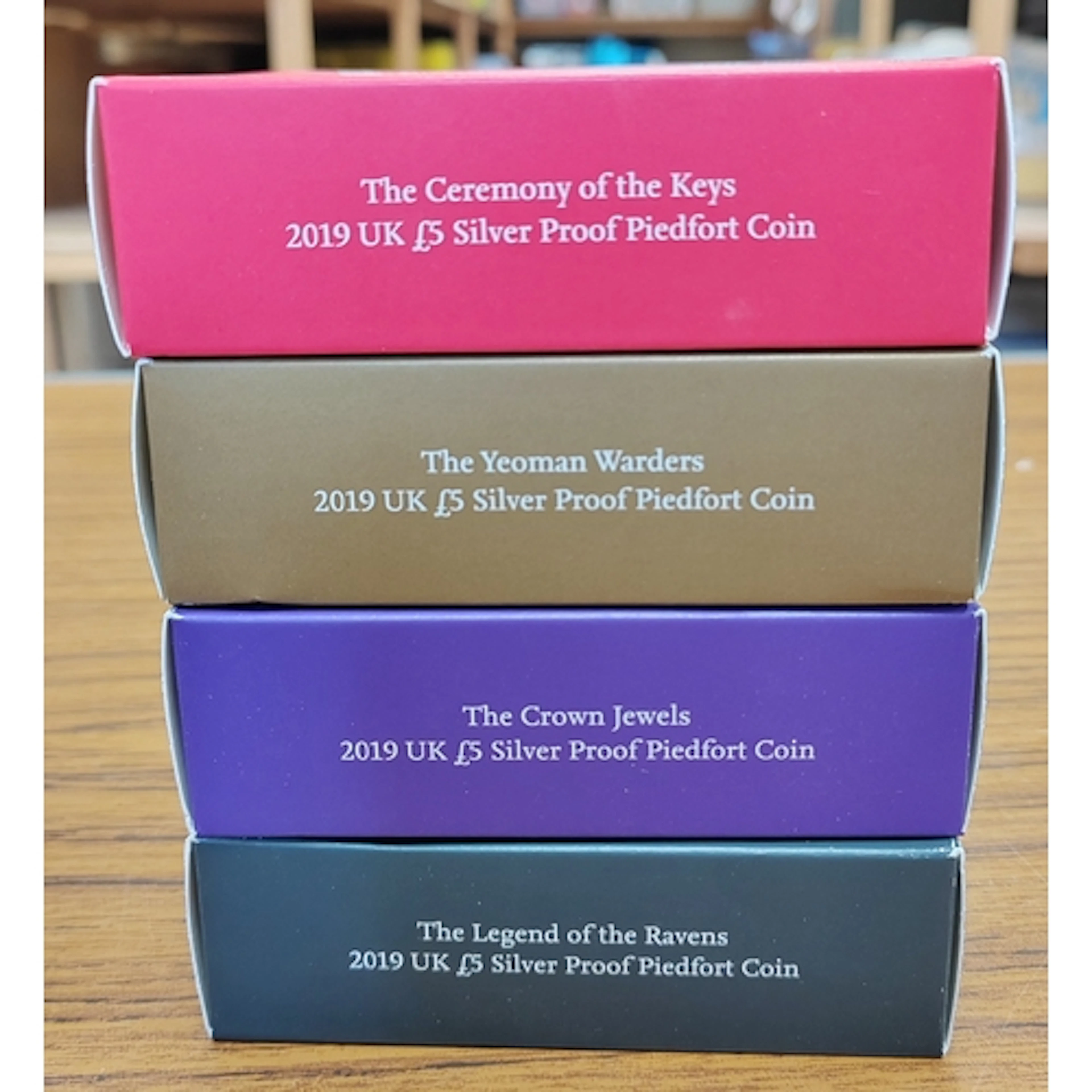 2019 Tower of London piedfort £5 series boxed silver proofs ...
