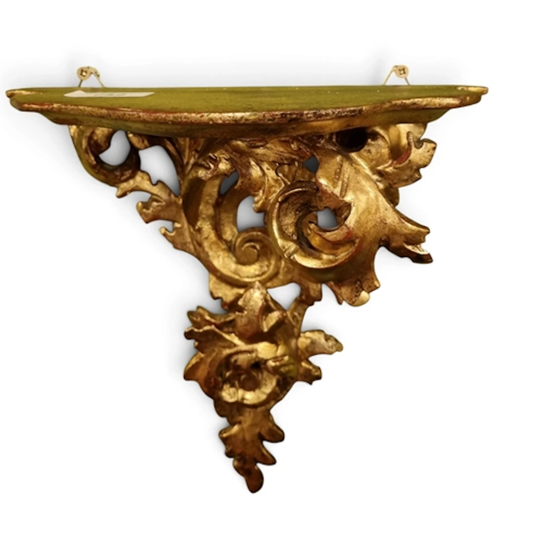 A pair of 20th Century Timber Gilt miniature Wall Brackets. ...