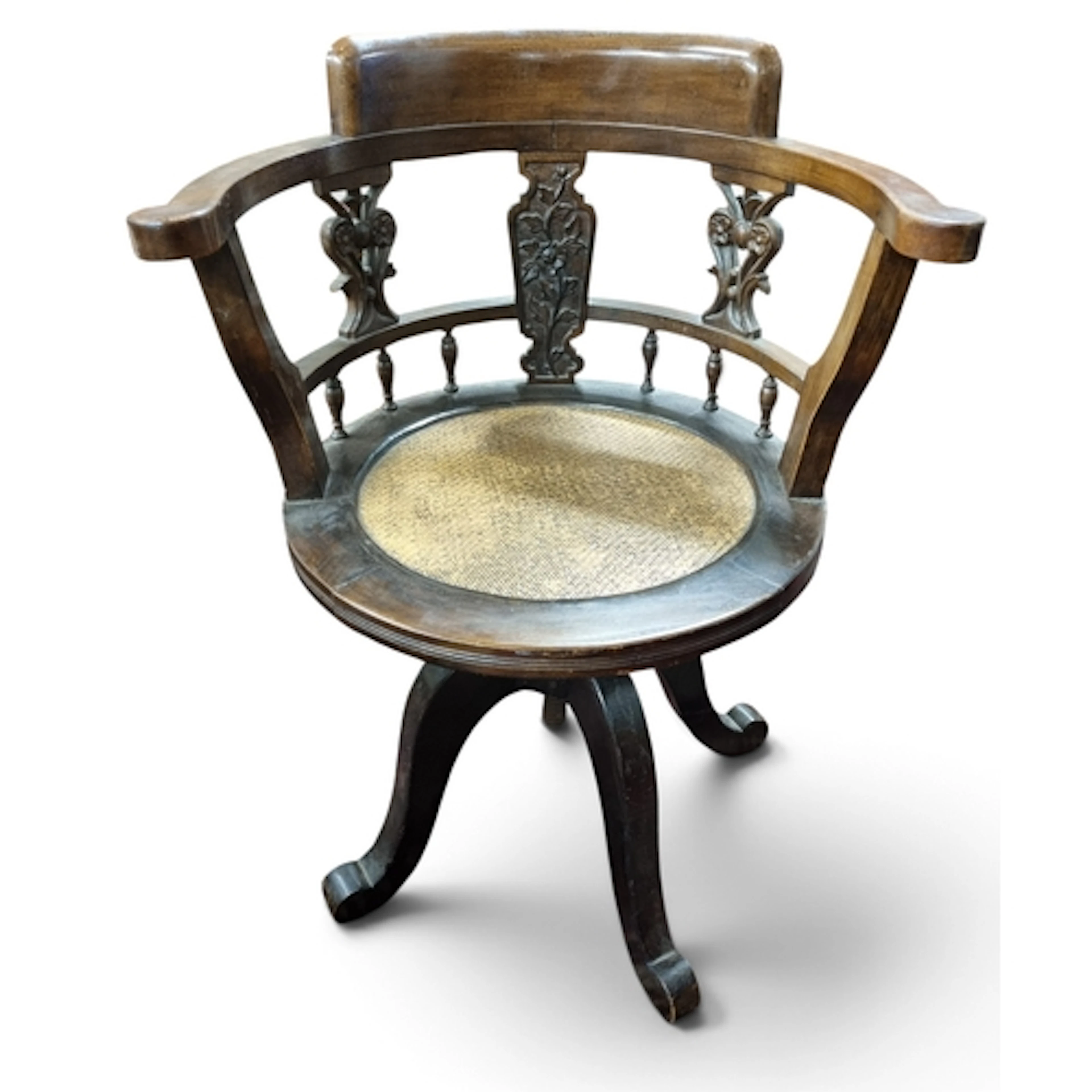A superb quality 19th Century Mahogany swivel Desk Chair wit...