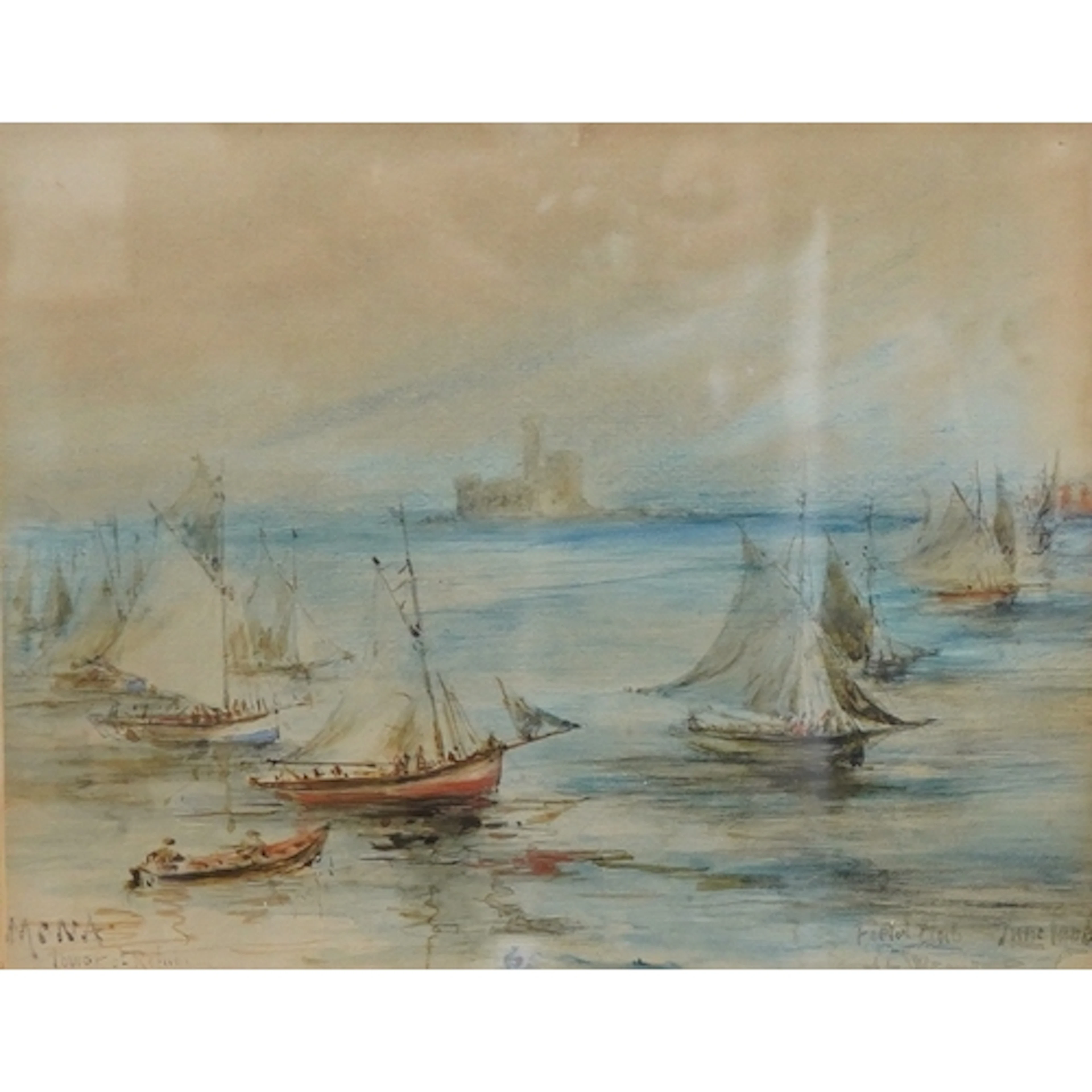 A F Wenger, 'The Manx Fishing Fleet, Tower of Refuge', signe...