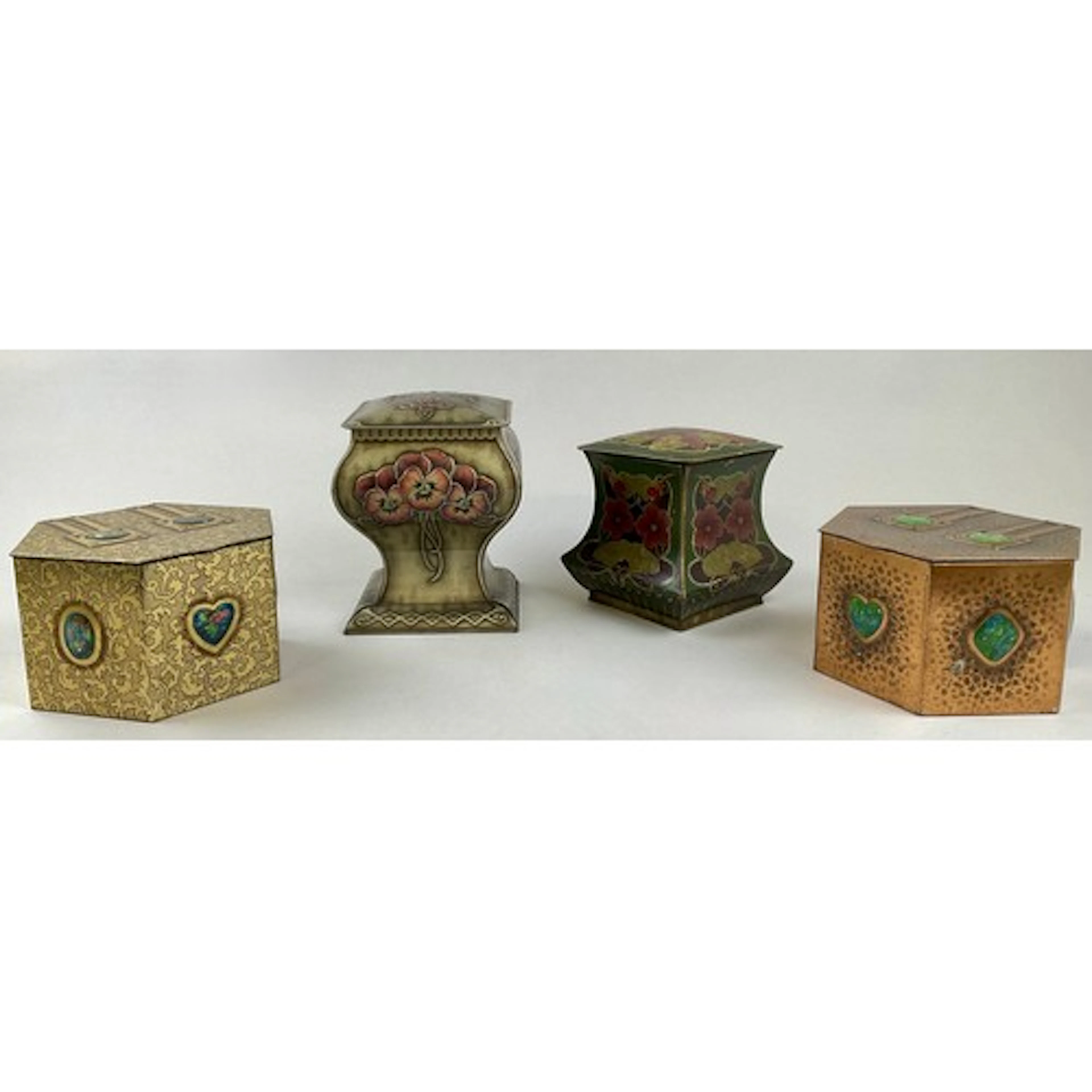 Advertising Tins - an Art Nouveau faux pewter bombe shaped b...