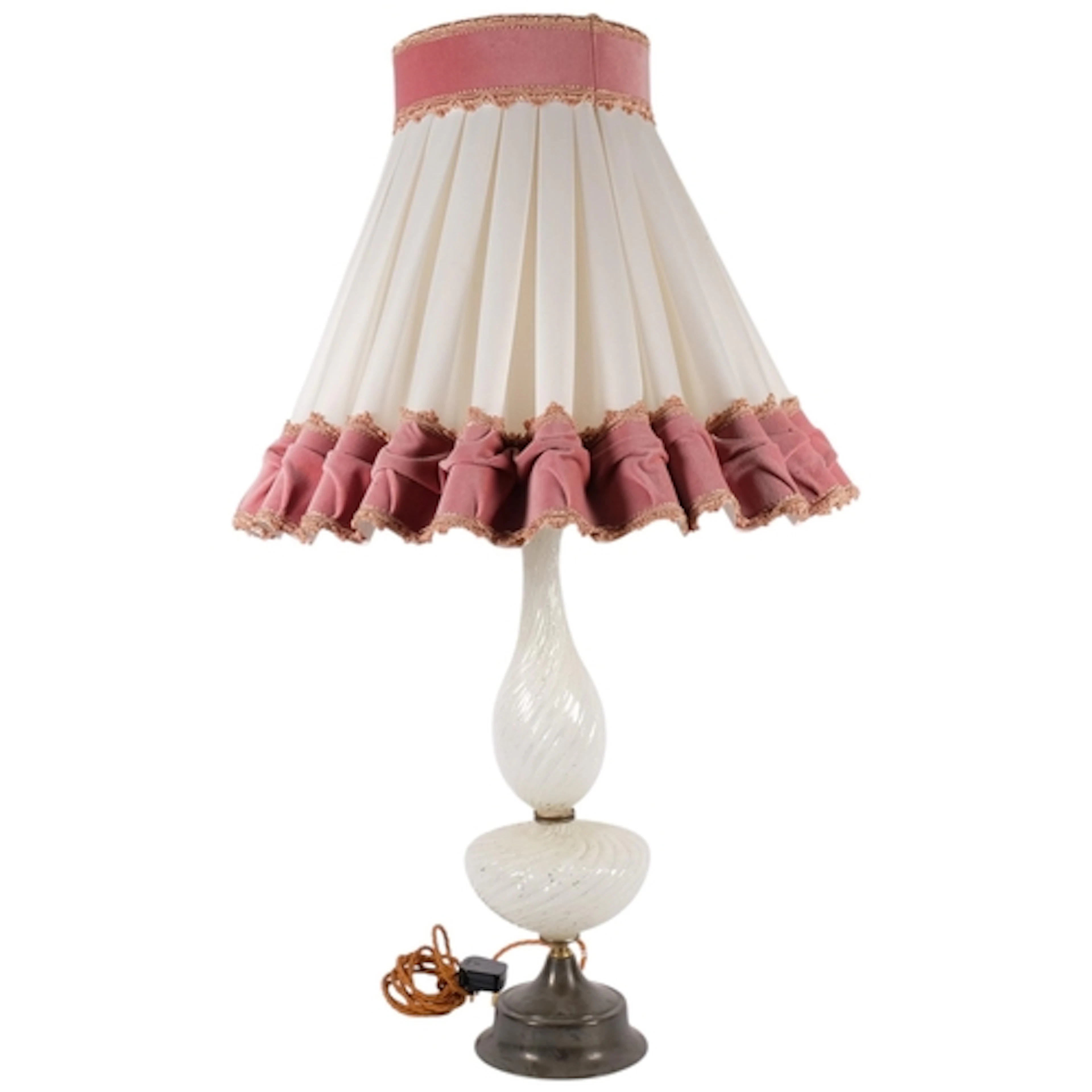 Barovier & Toso, a circa 1930s Murano white and gold fleck g...