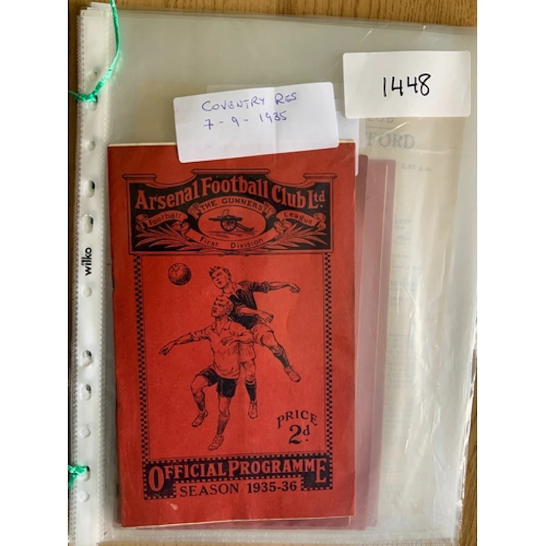 Arsenal 1935 - 1936 Home Reserve Football Programmes: 18 res...