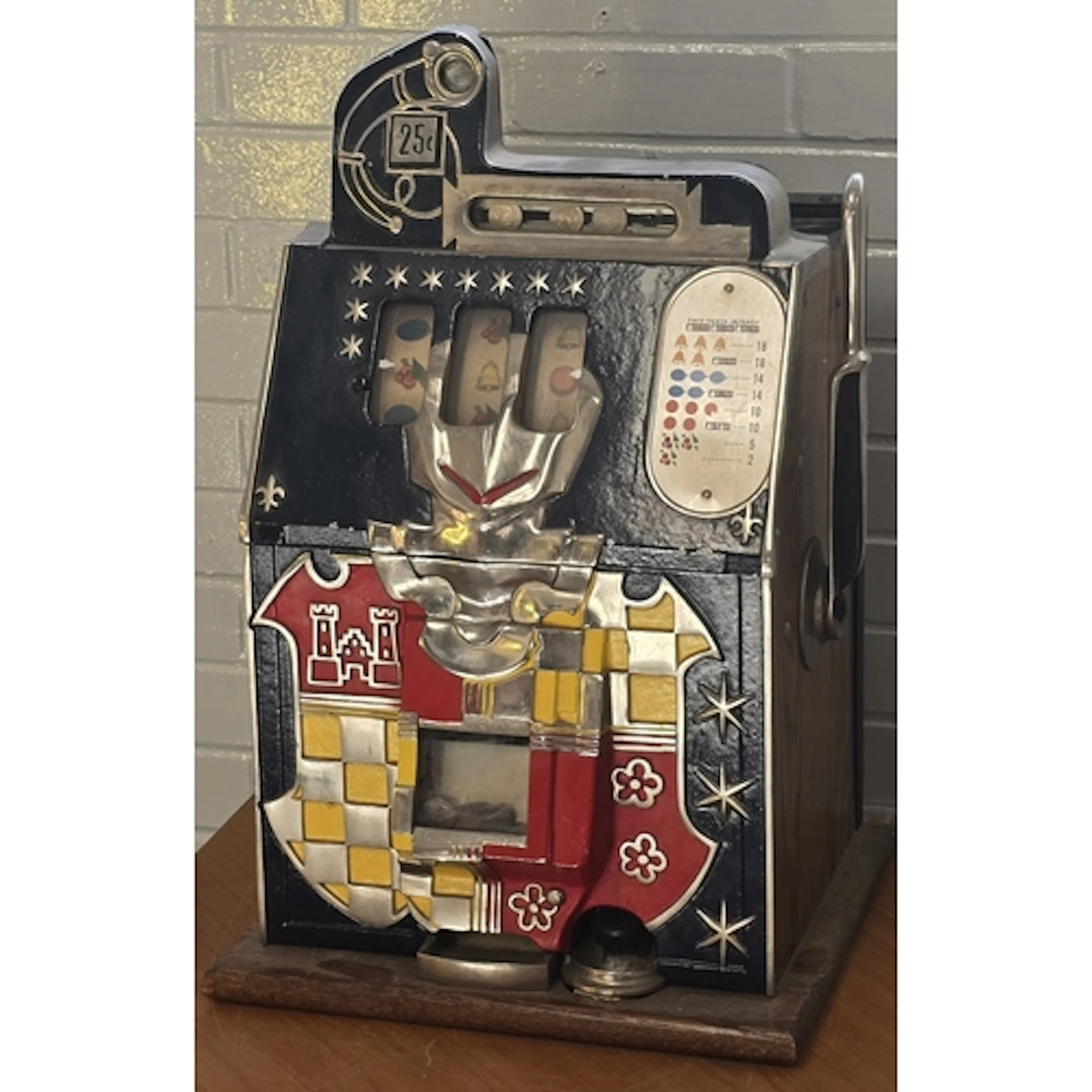 Vintage Mystery Castle Front coin operated slot machine. Pla...