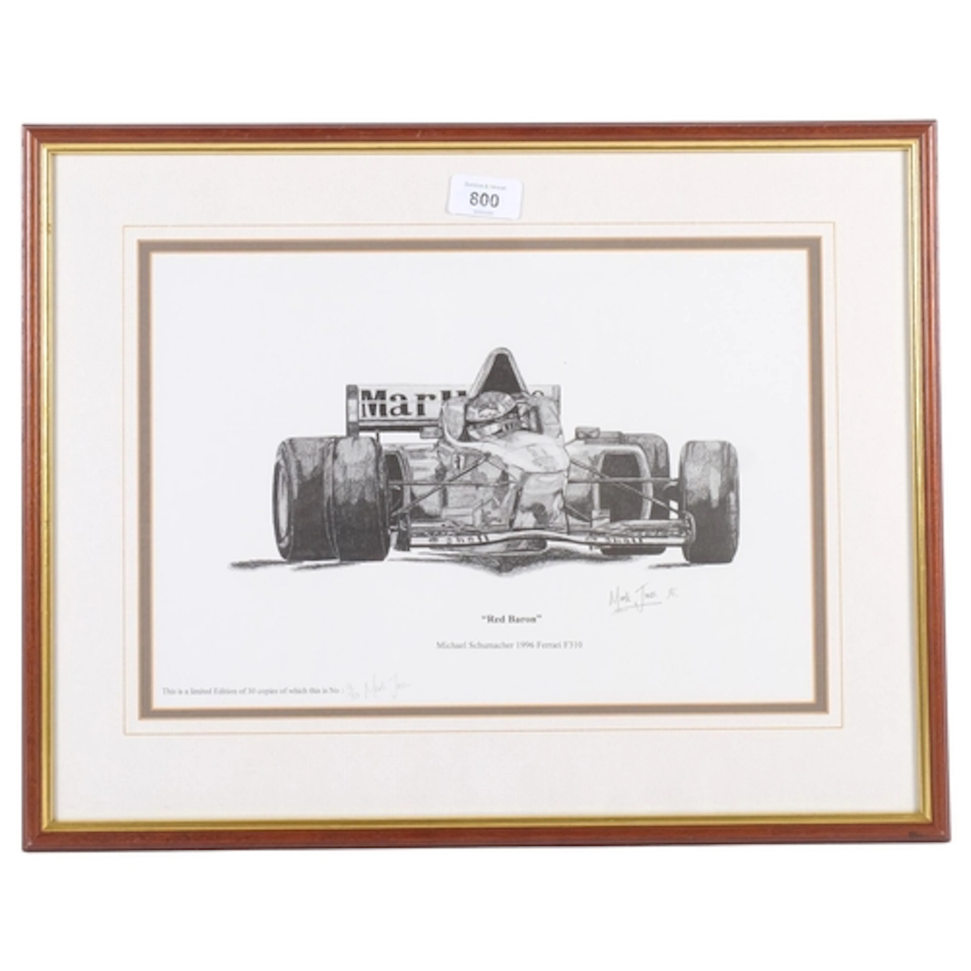 A signed limited edition print, by Mark Jones, Red Baron, fe...