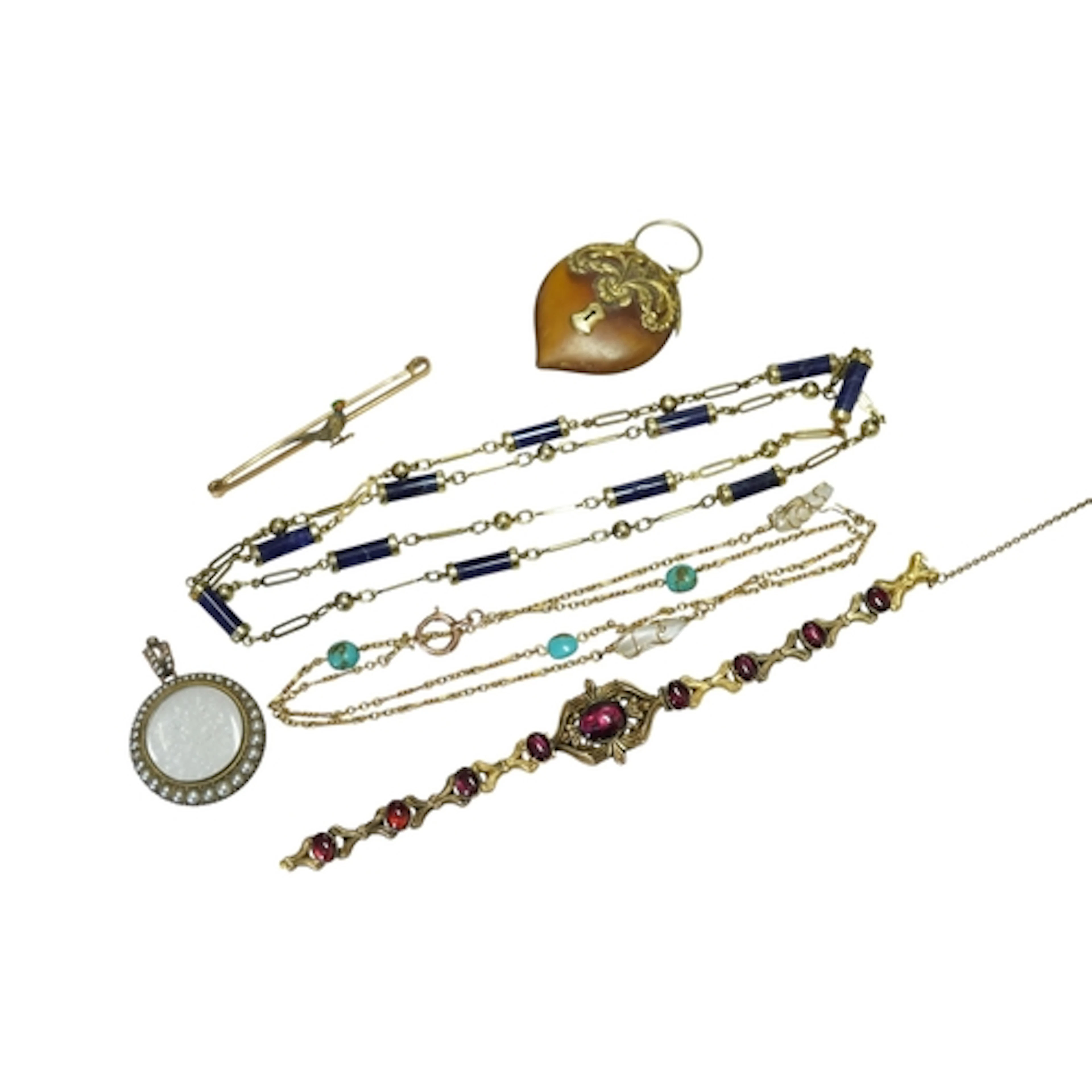 A collection of jewels, comprising: a late Victorian locket ...