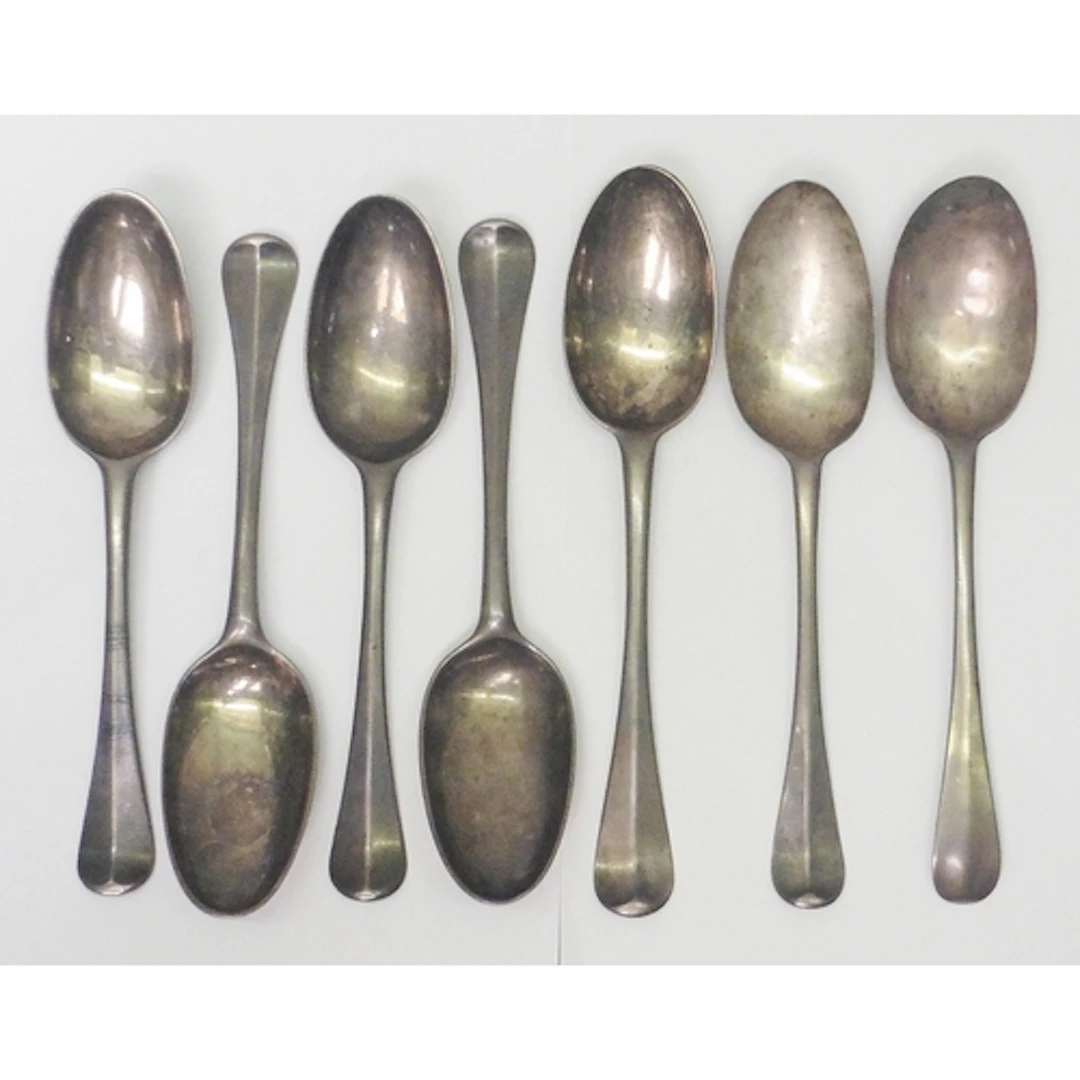 A set of four matching early 18th cent rat tail table spoons...
