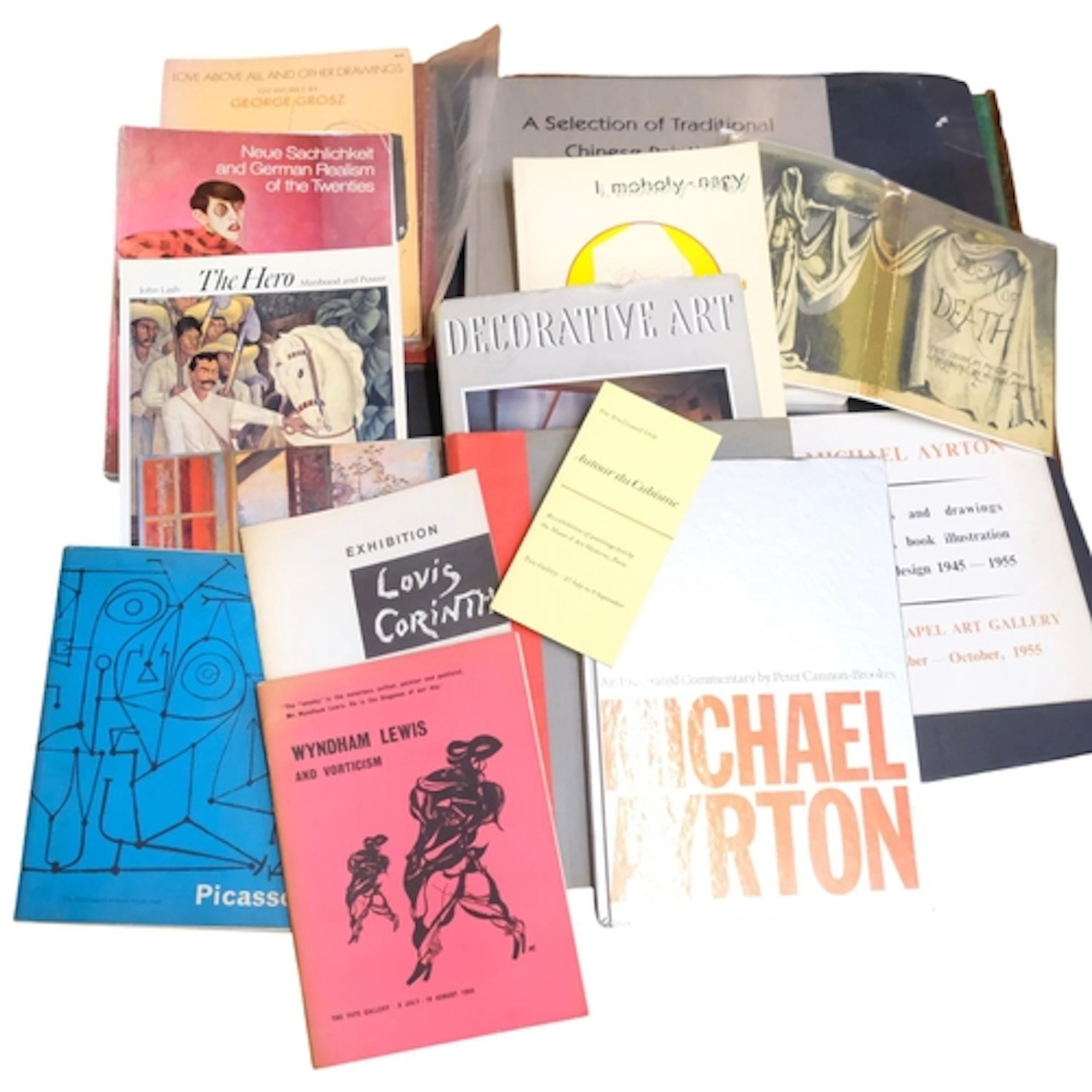 A collection of various art books, including Picasso, Bonnar...