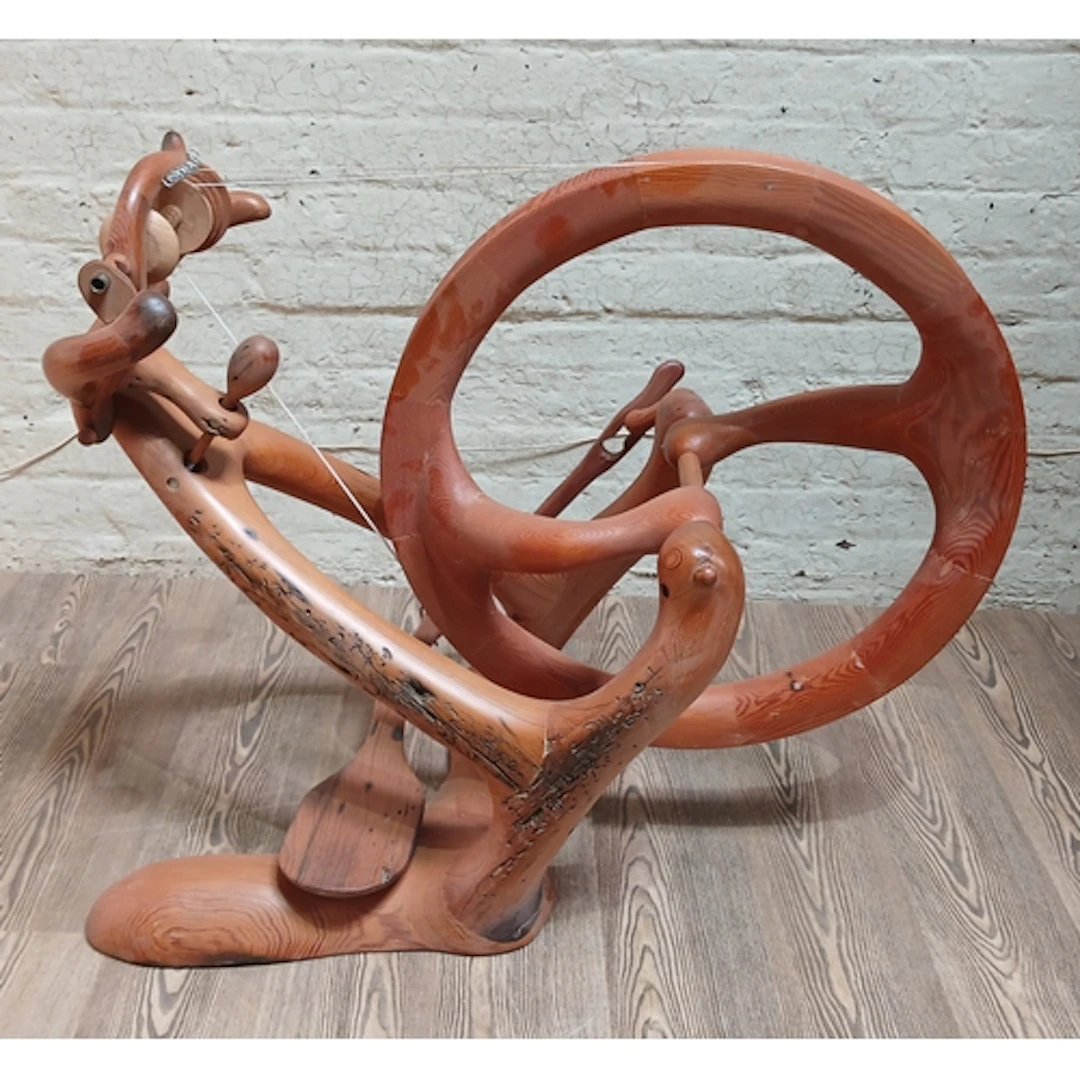 John Southworth Prescott (b1939), spinning wheel, reclaimed ...