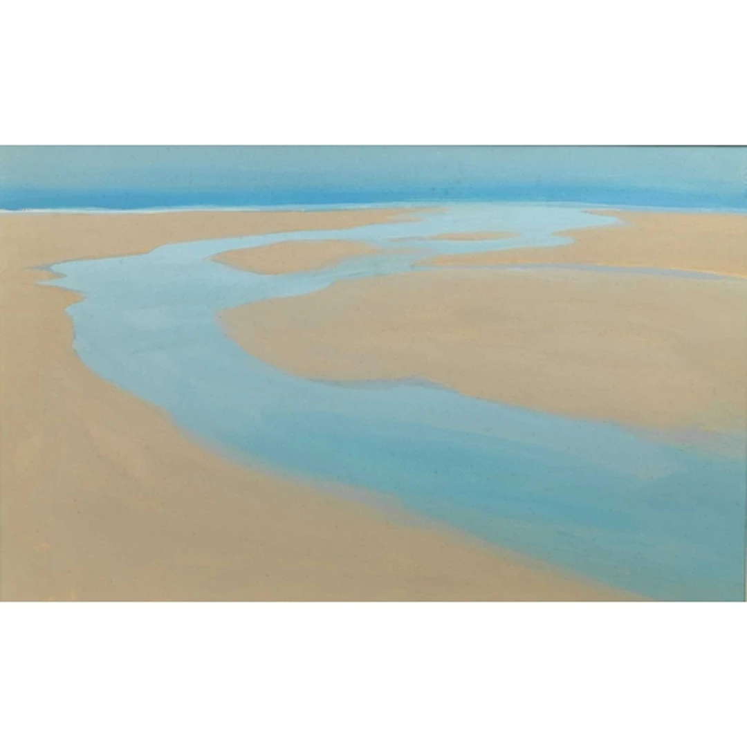 § John MILLER (1931-2002) Hayle Estuary Gouache, stamp sign...