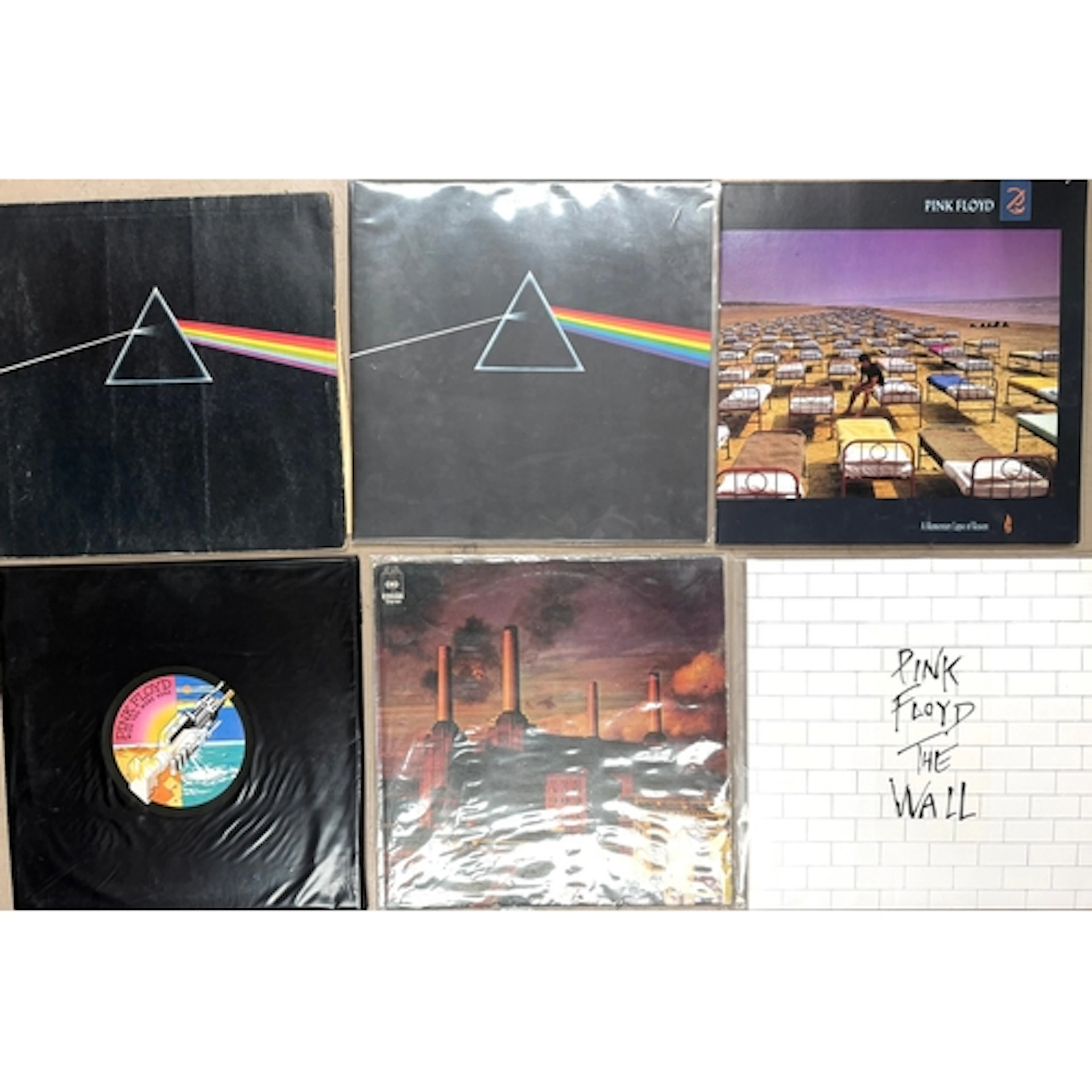 Seven Pink Floyd LPs - The Dark Side of the Moon SHVL804; Th...