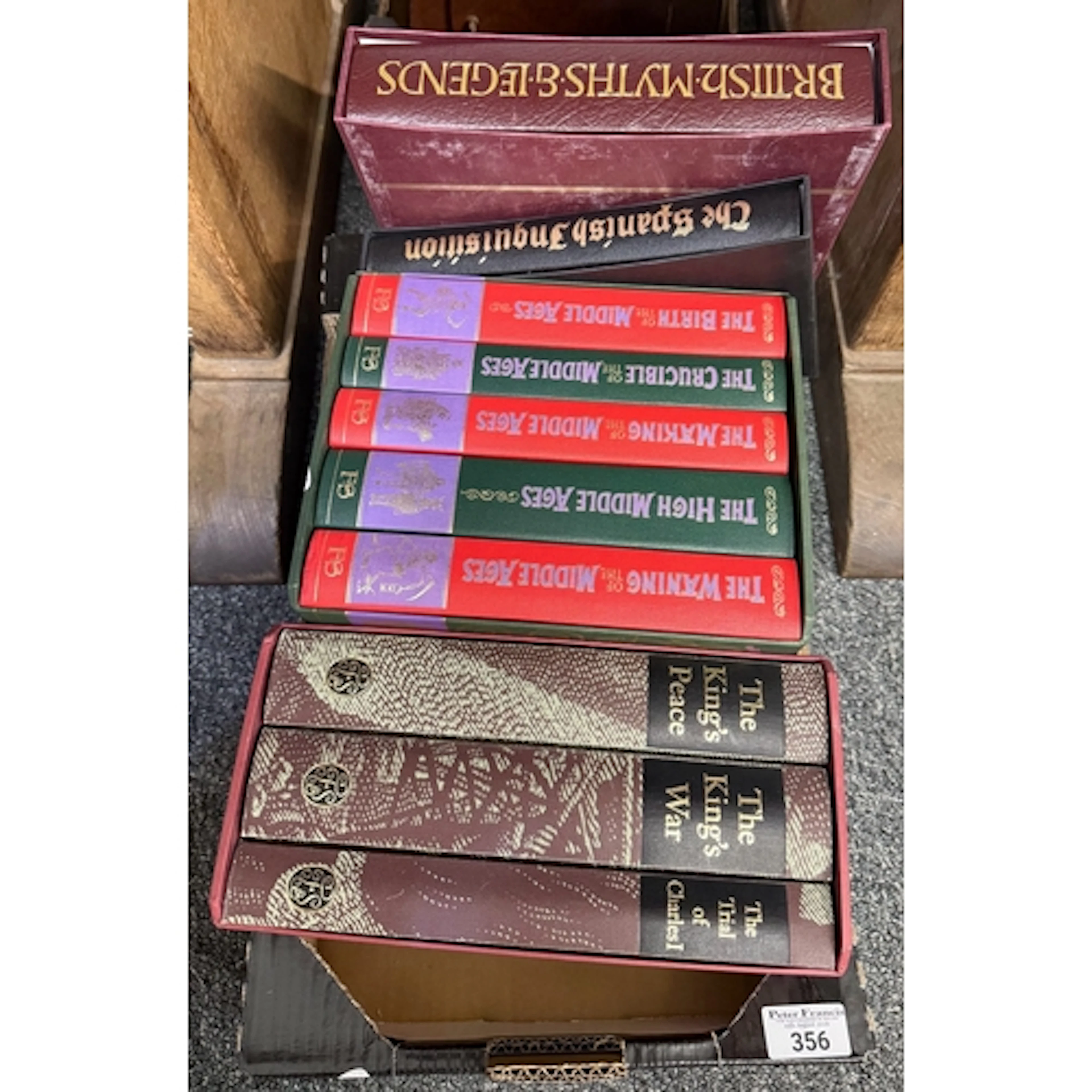 Box of assorted Folio Society books to include: 'The English...