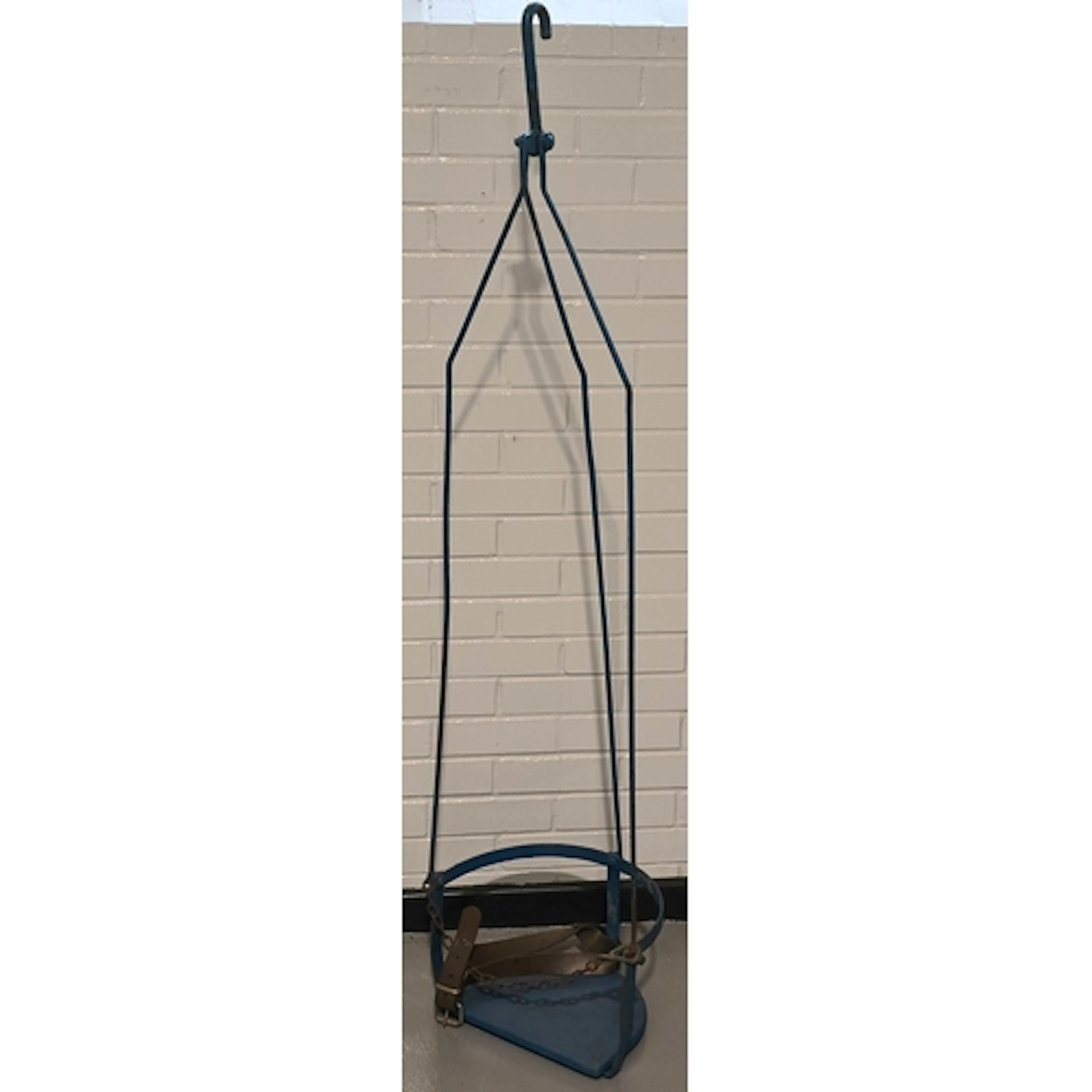 Vintage 1930s metal blue painted fairground swing seat 170cm...