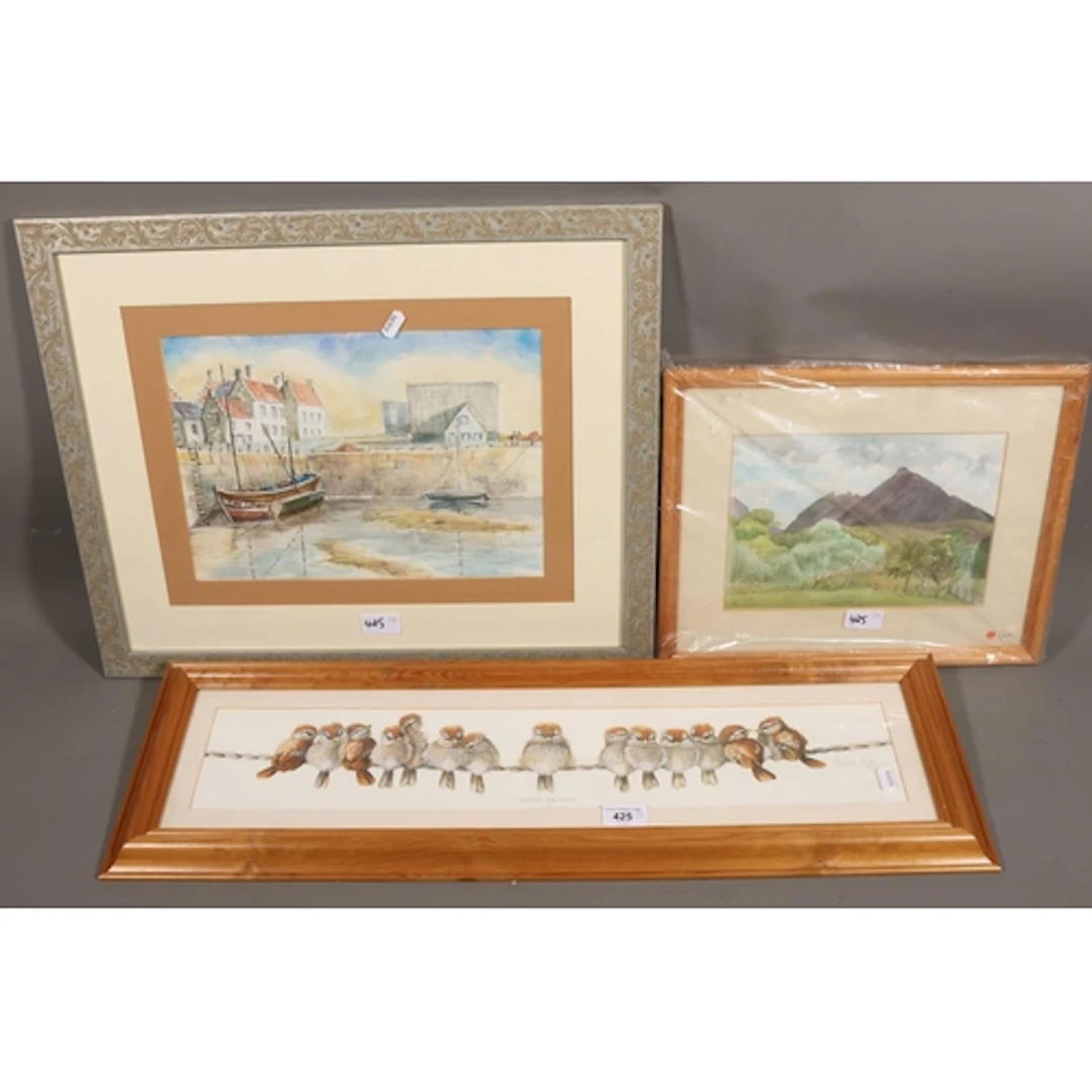 WARWICK HIGGS, Heads or Tails, print, 11cm x 62cm, frame 24c...