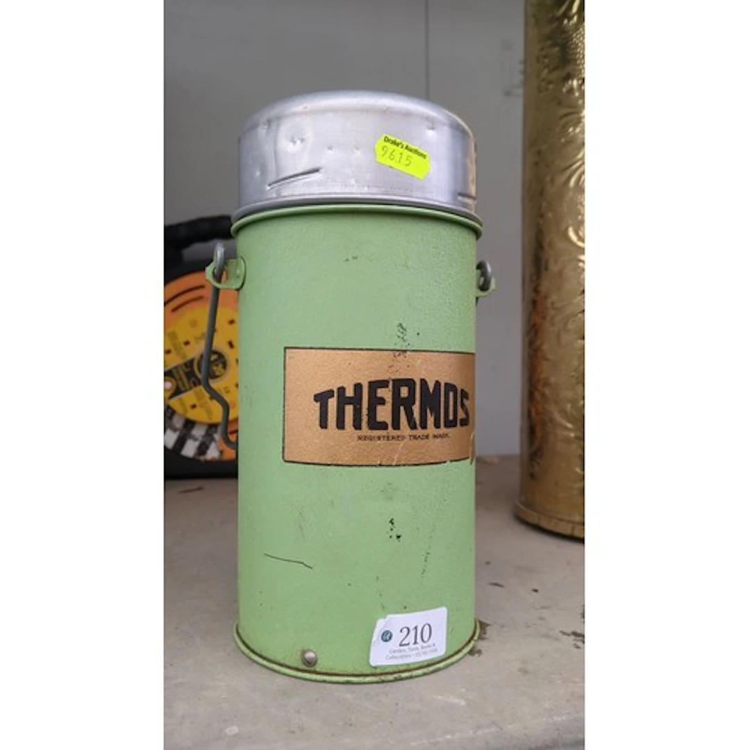 Thermos vacuum flask in pale-green.