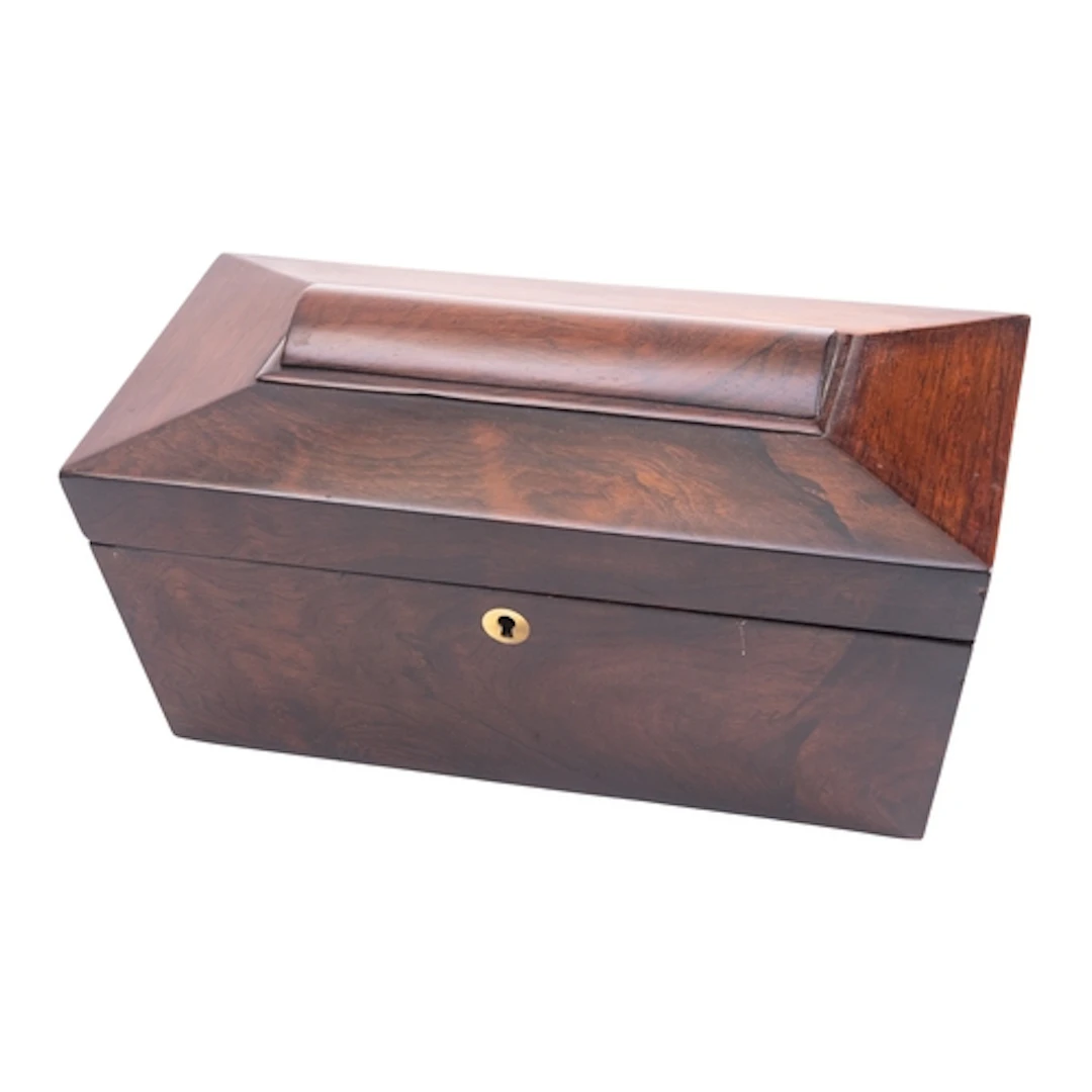 A Regency rosewood tea caddy, circa 1815; or sarcophagus for...
