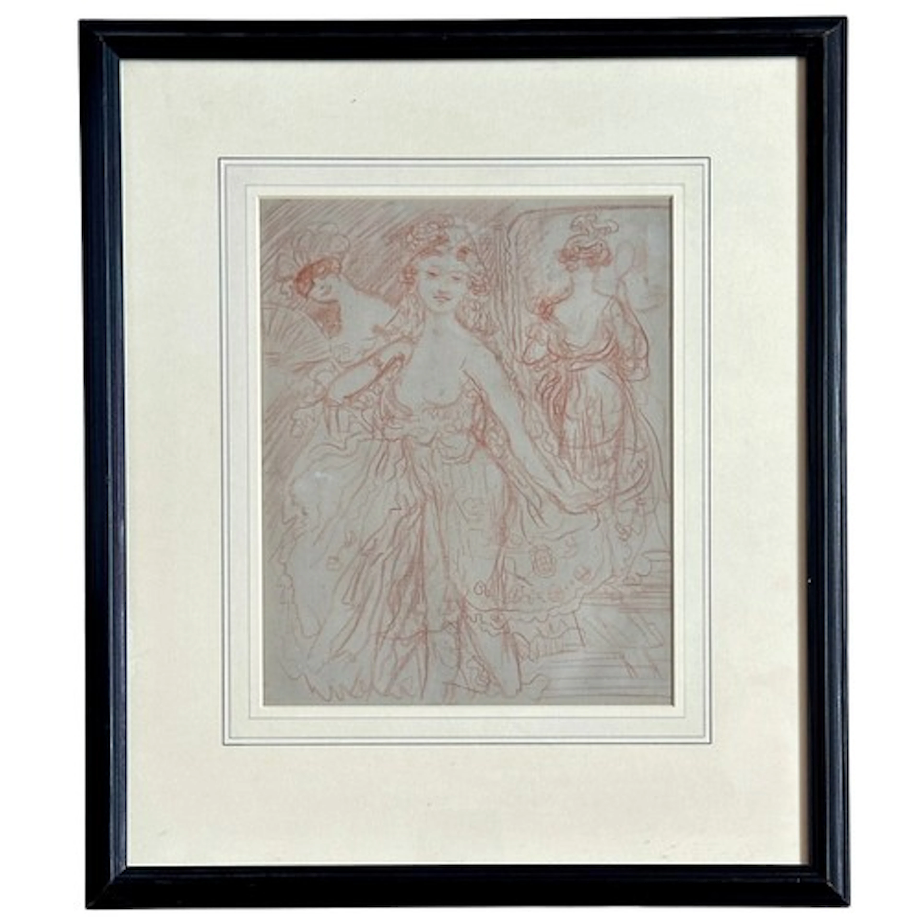 Charles Edward Conder N.E.A.C. (1868- 1909) Red chalk drawin...