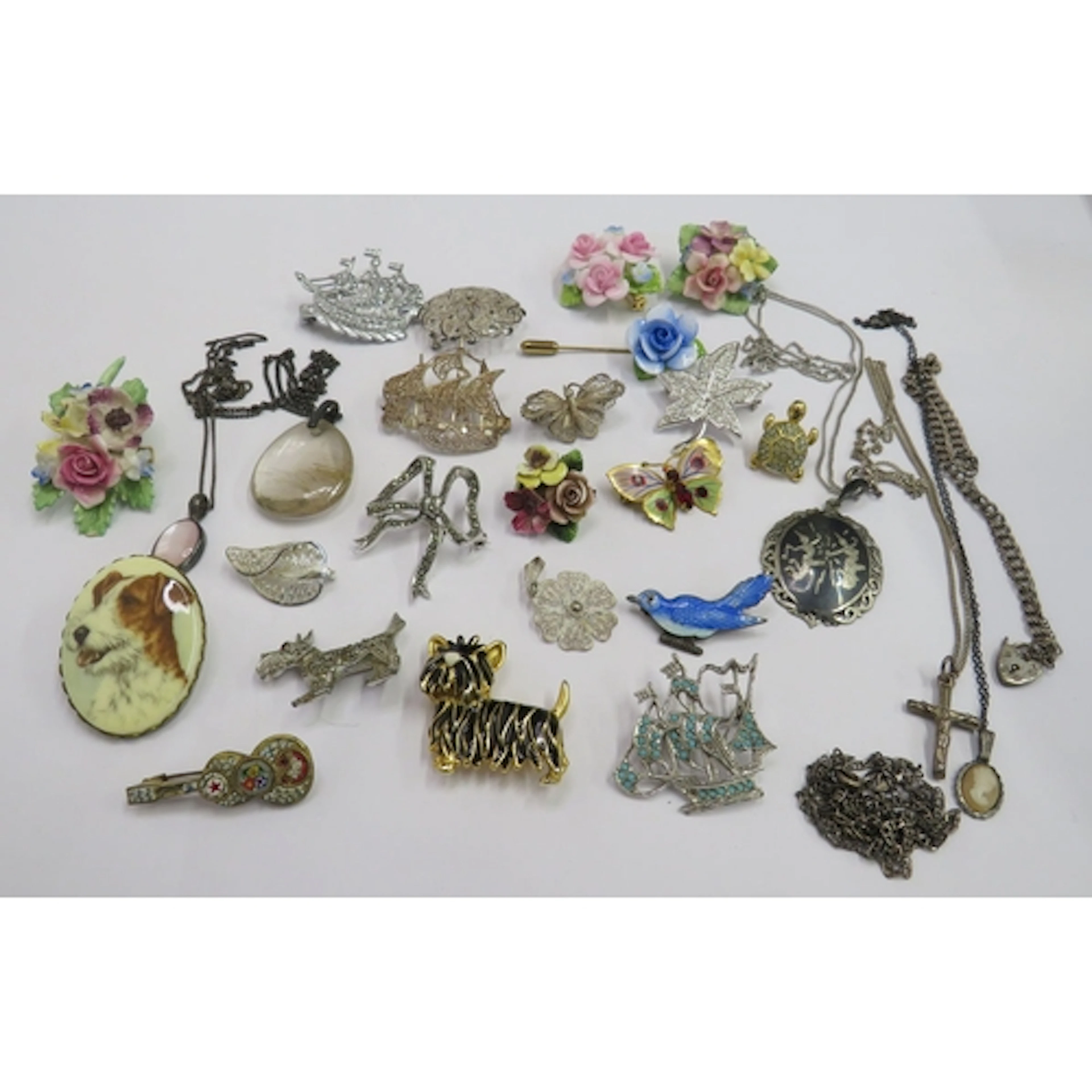 Silver & White Metal Jewellery, some set marcasite, filigree...