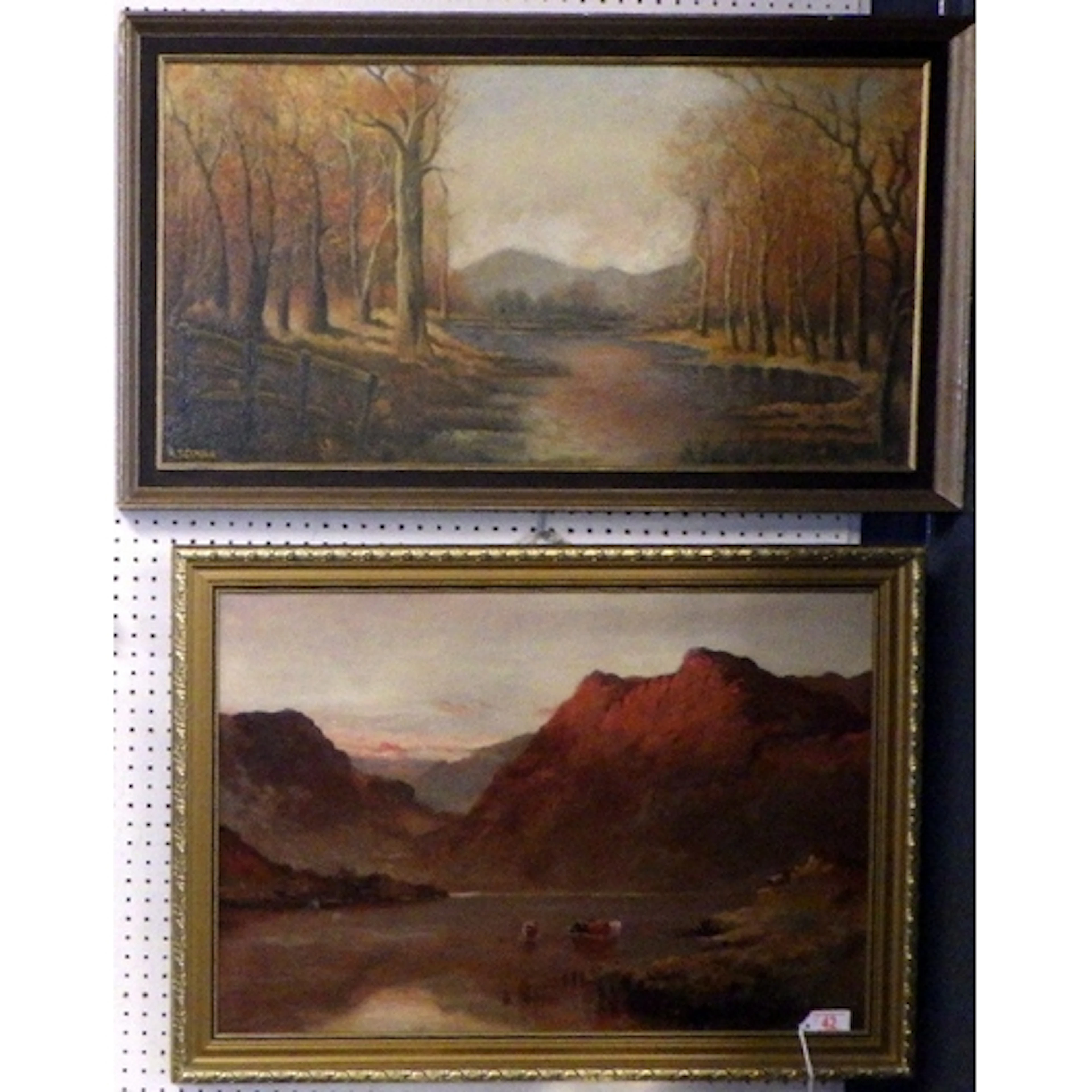 H Seymour: Highland Cattle oil on canvas and a woodland scen...