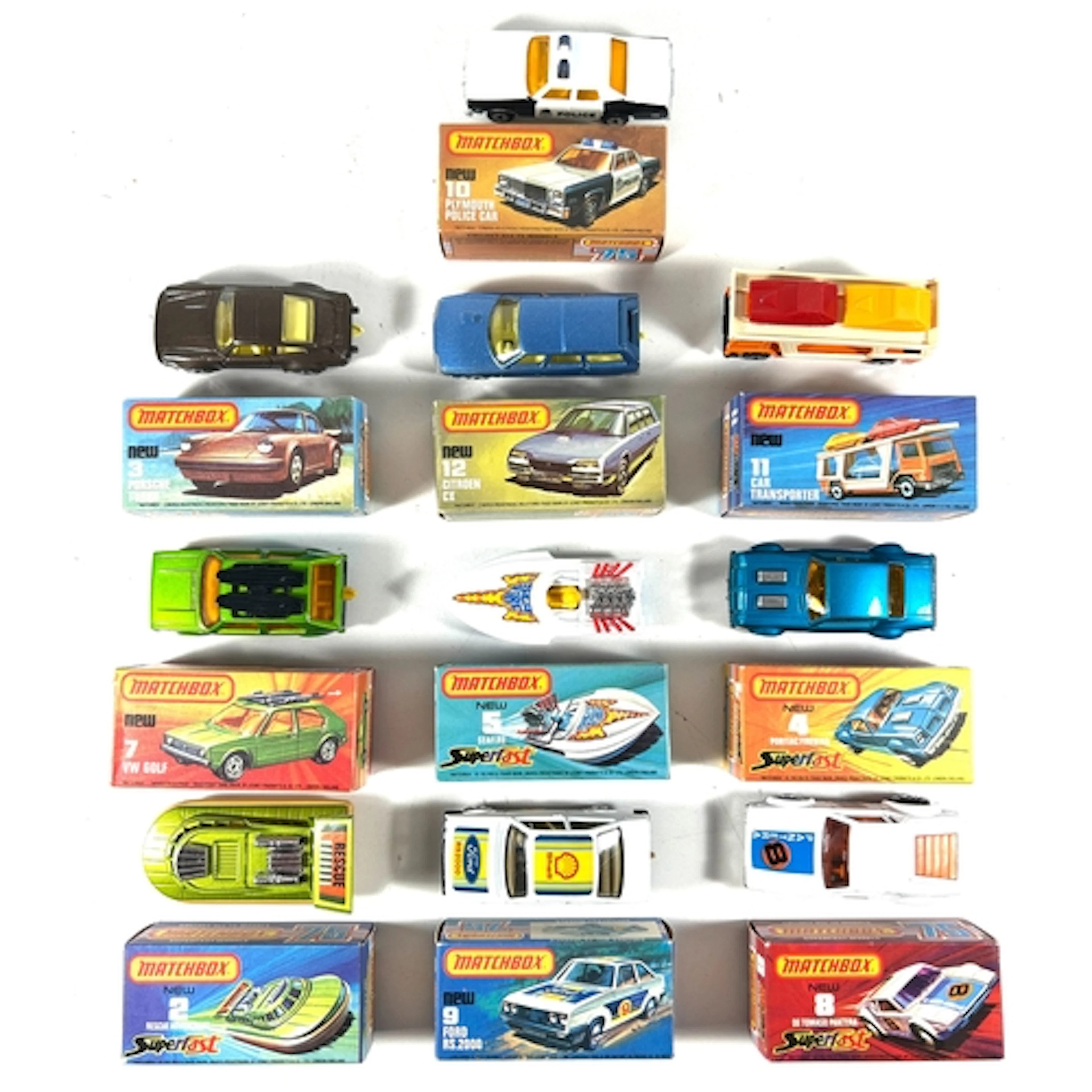 10 Matchbox 75/Superfast. No.2 Rescue Hovercraft, No.3 Porsc...