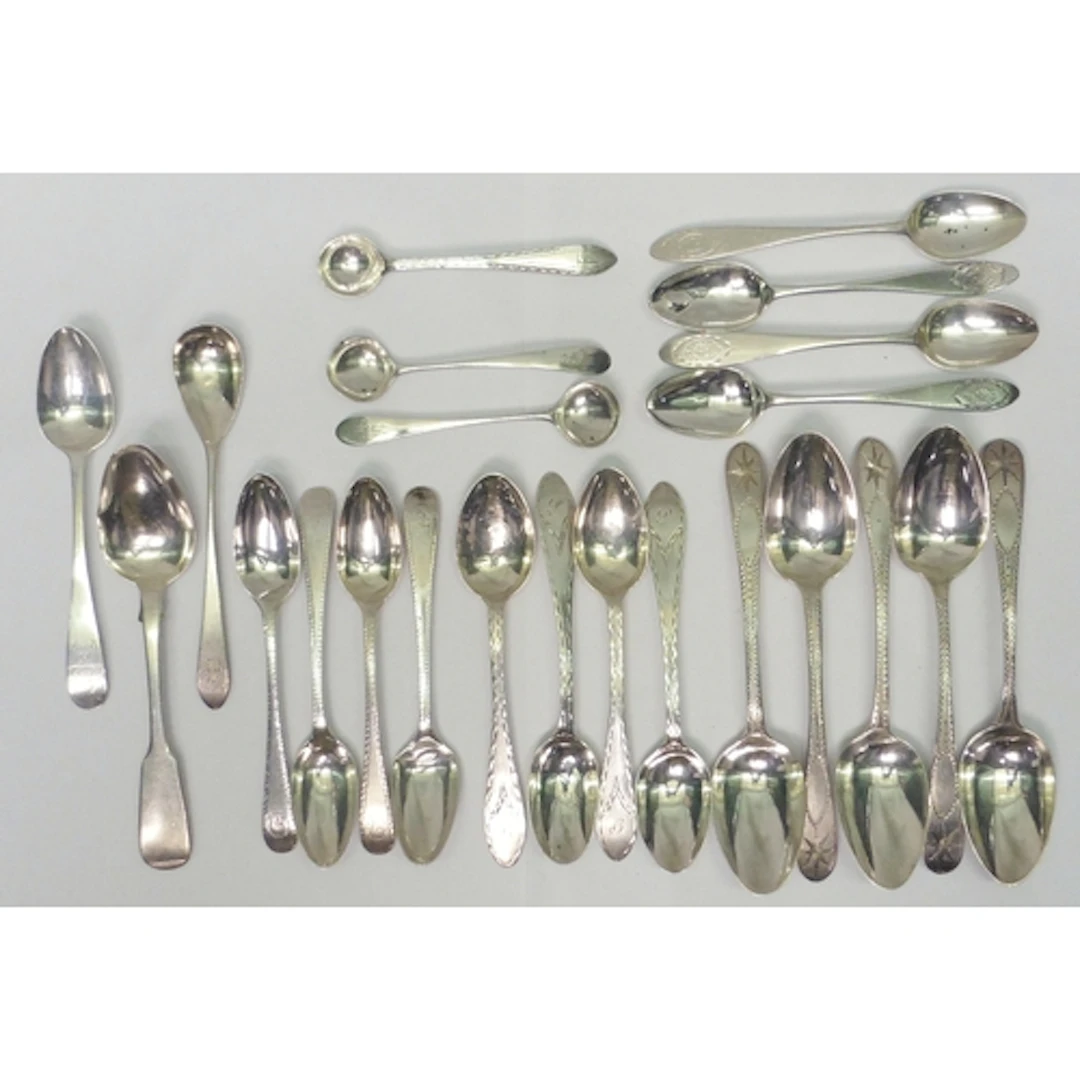 A collection of Scottish and Irish silver tea and condiment ...