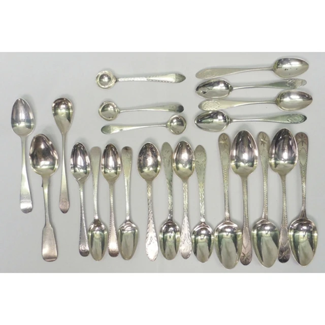 A collection of Scottish and Irish silver tea and condiment ...